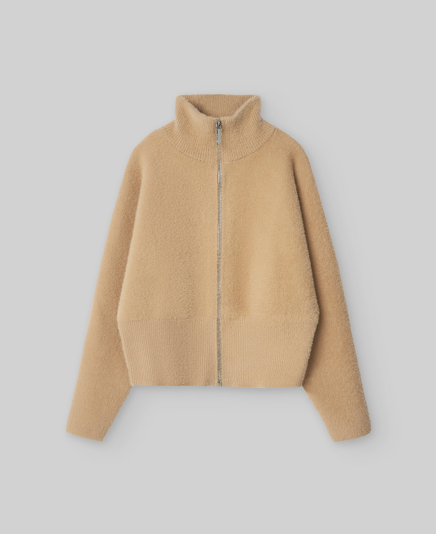 Fur effect knit jacket woman image number 4