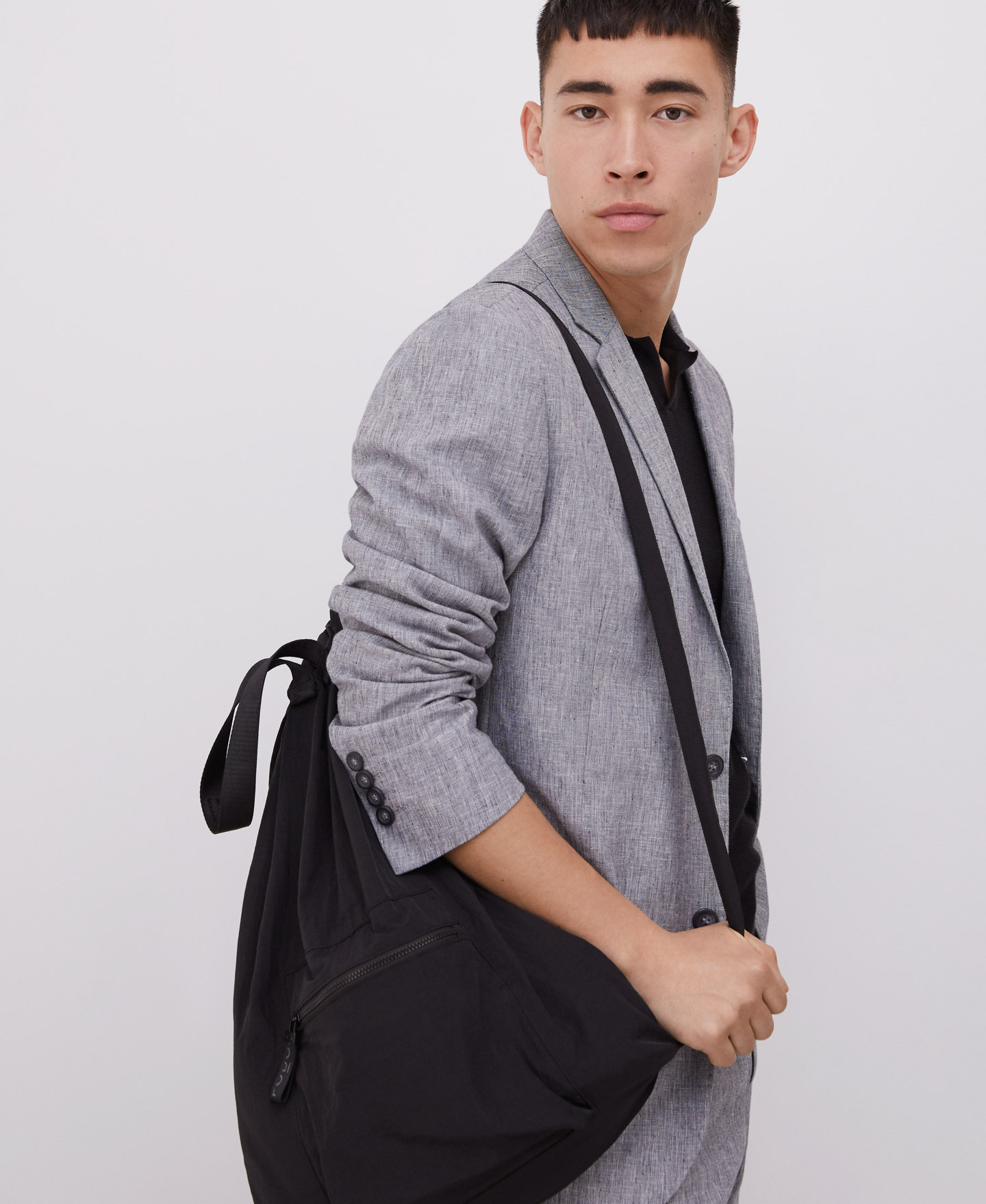 Black lightweith nylon backpack image number 3