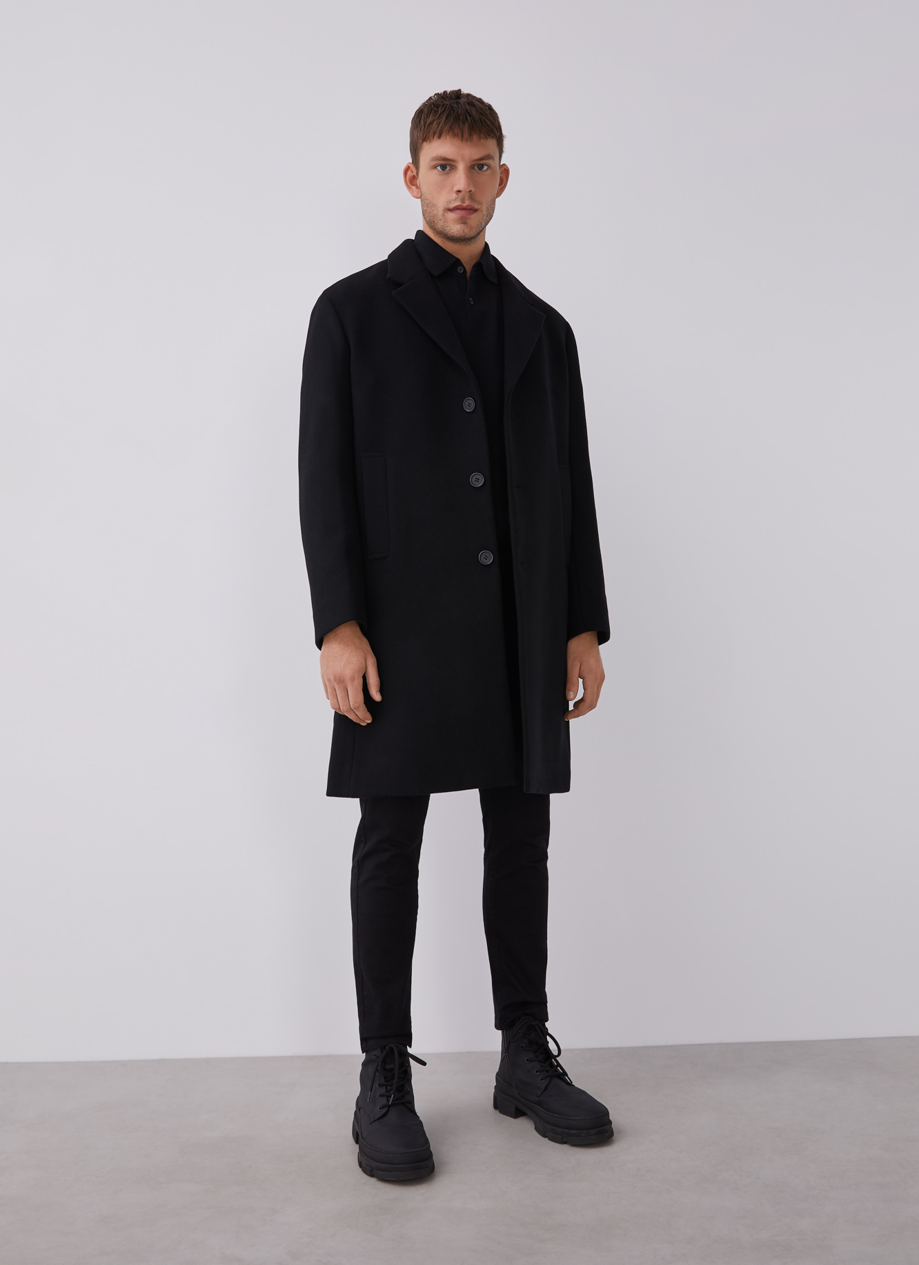 Stretch skinny black trousers image number 7