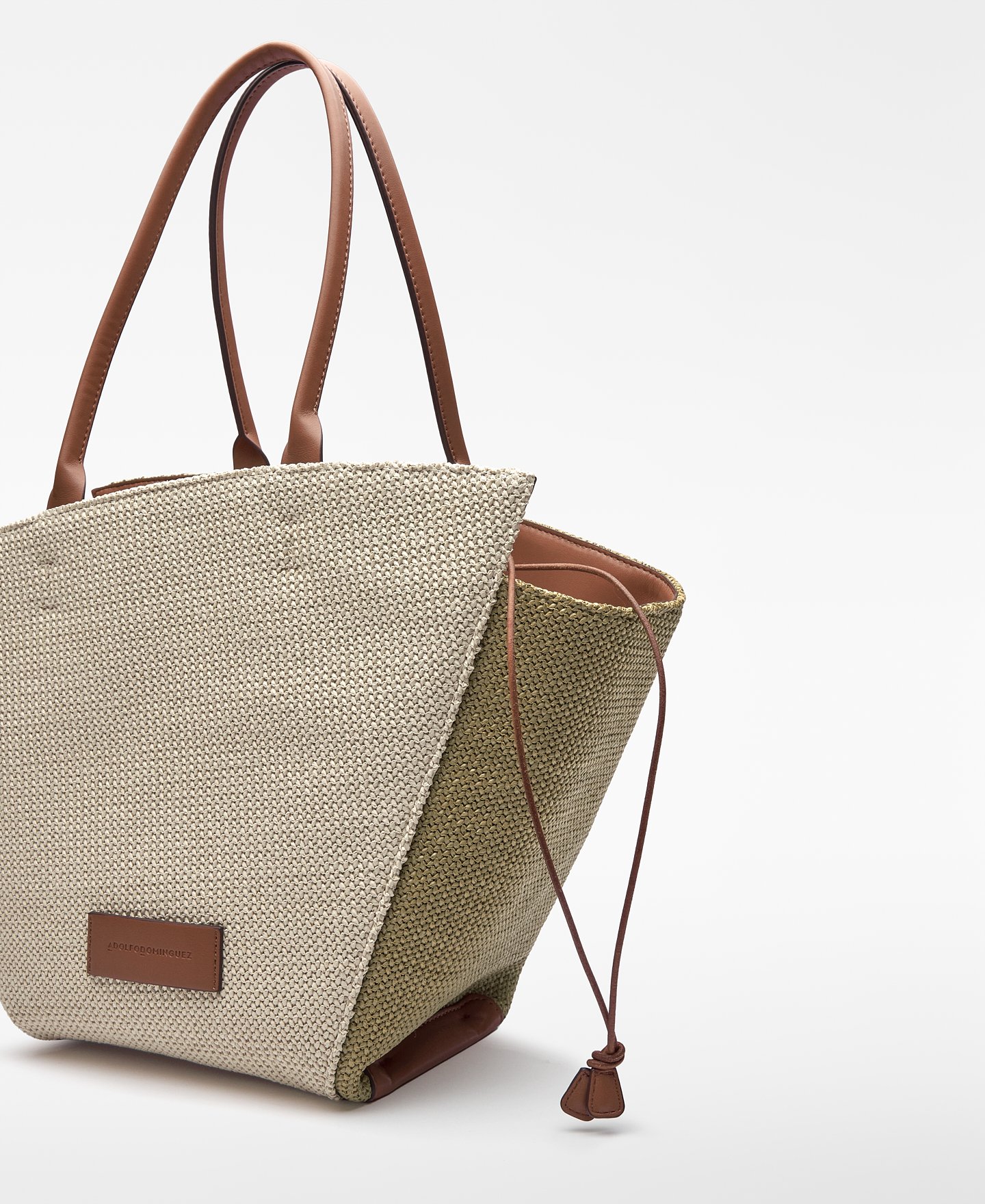 Sac cabas Eclipse bicolore texture raphia image number 2