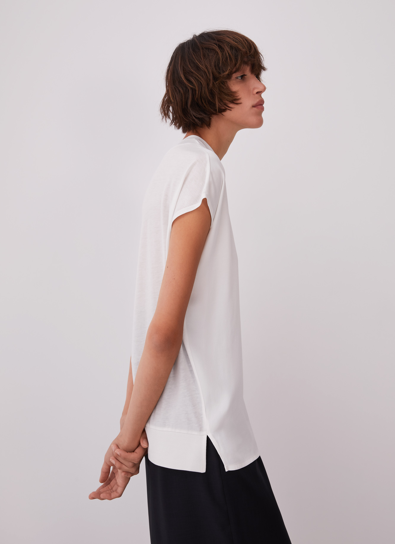 Camiseta en viscosa, algodón y liocel image number 4