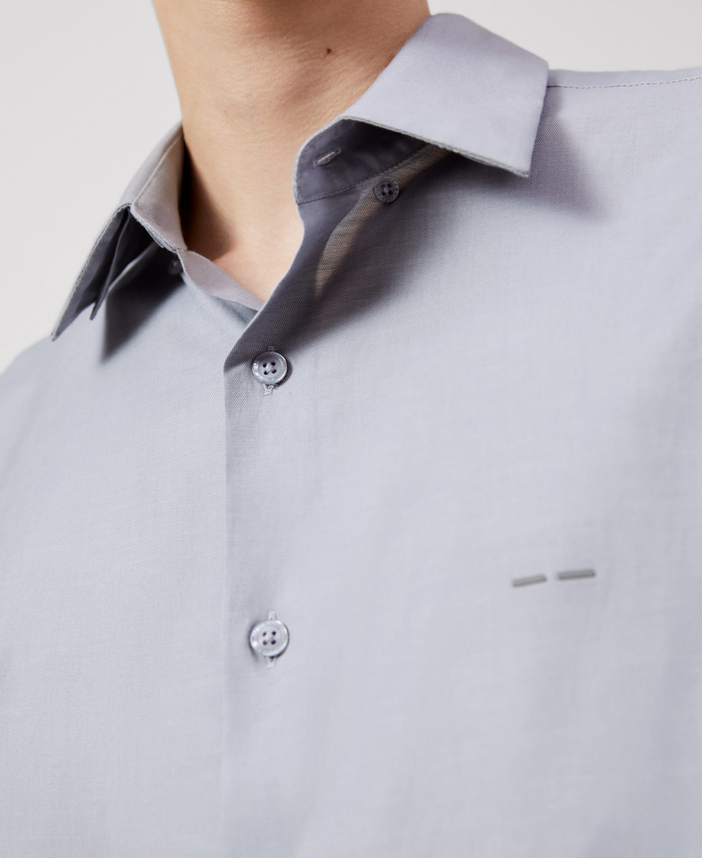 Chemise à boutons dissimulés en coton image number 3