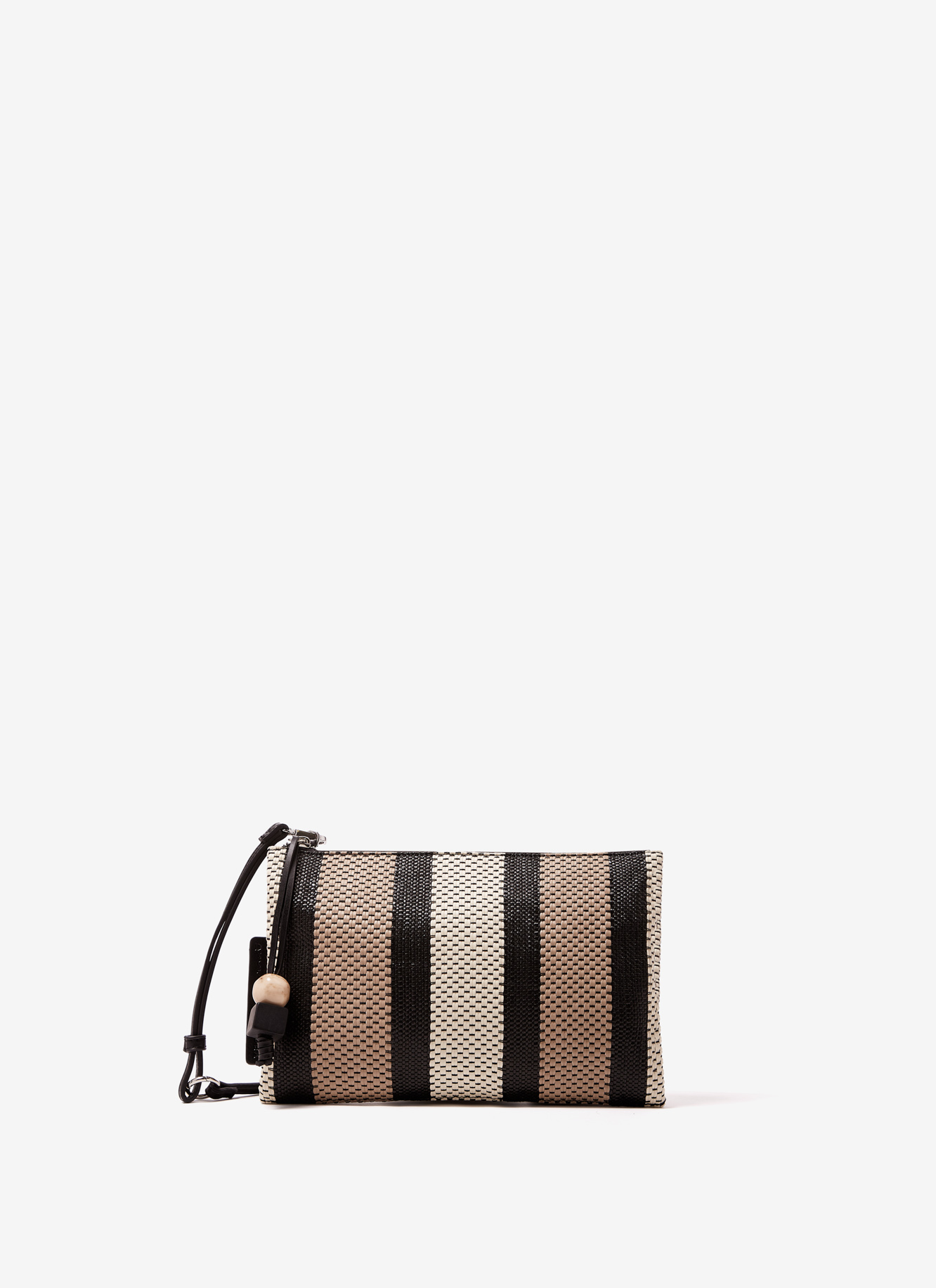 Clutch de rayas en efecto rafia image number 0