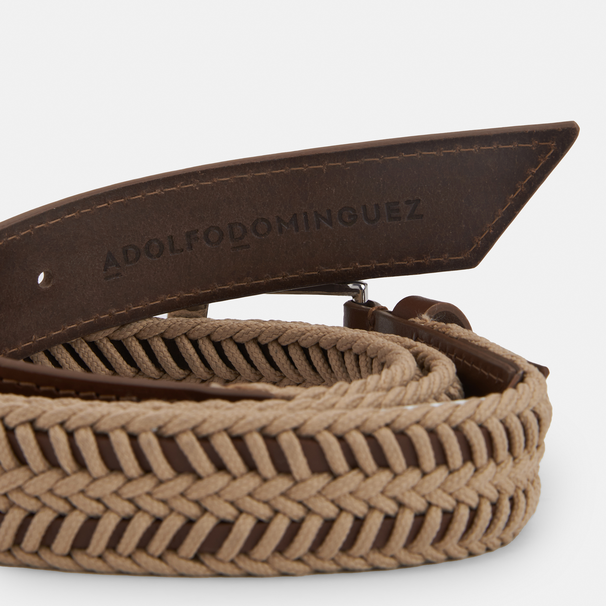 Leather belt with rope details image number 2