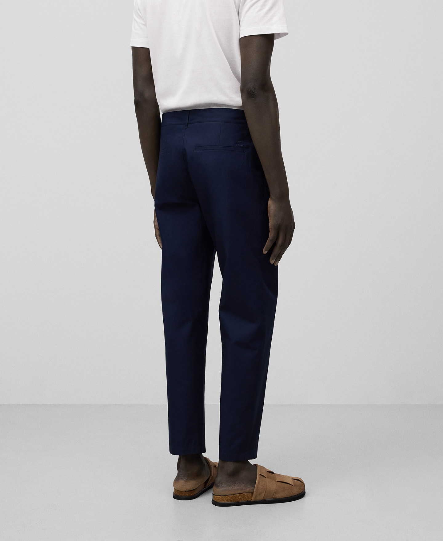 Cotton poplin chino trousers man image number 2