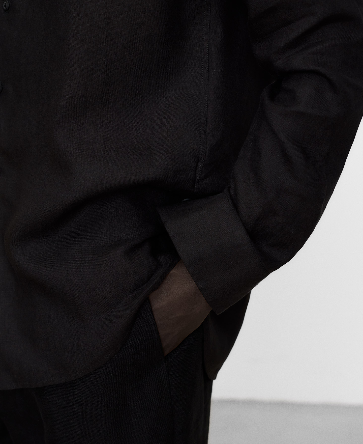 Linen regular fit spread collar shirt image number 3