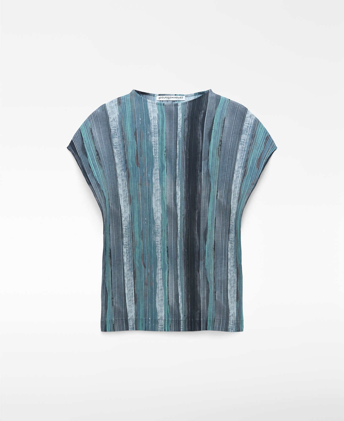 Printed crinkle top woman image number 4