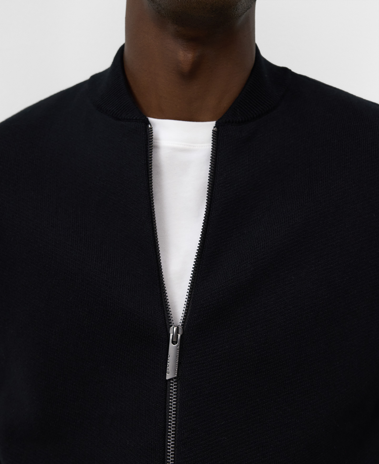 Bomber neck knit cardigan image number 3