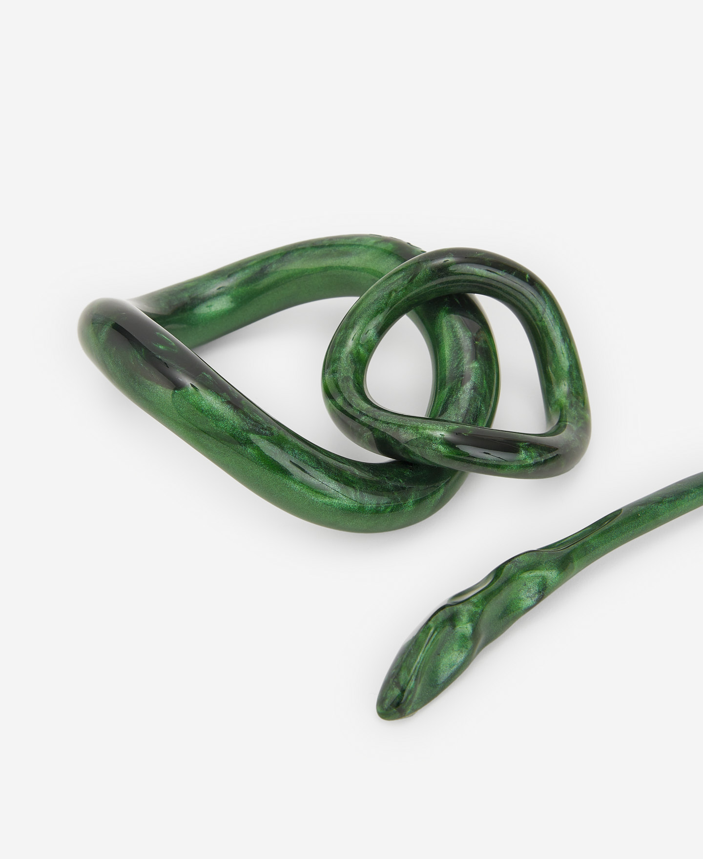 Green resin barrette for women image number 2