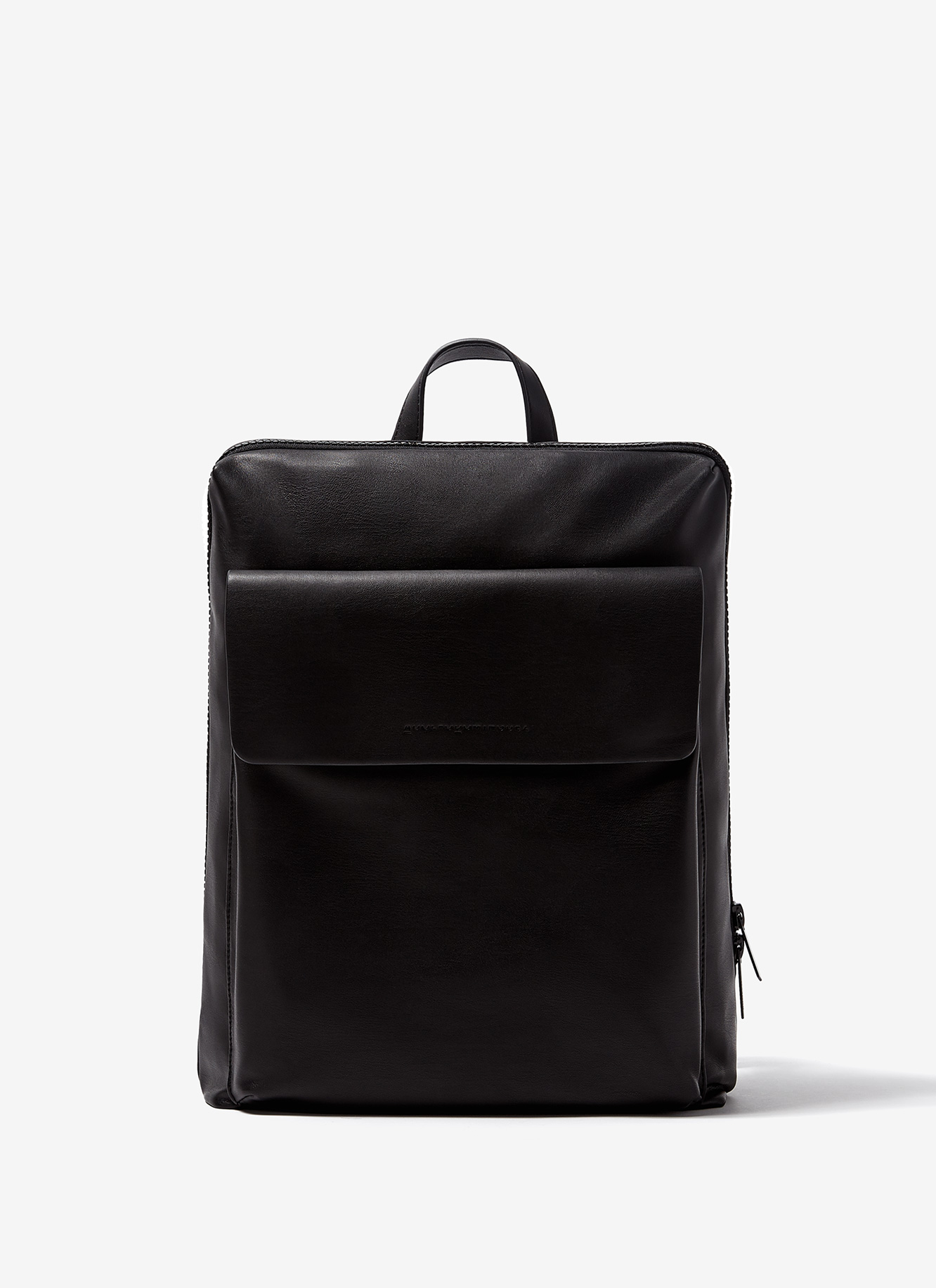 Faux-leather rectangular backpack image number 0