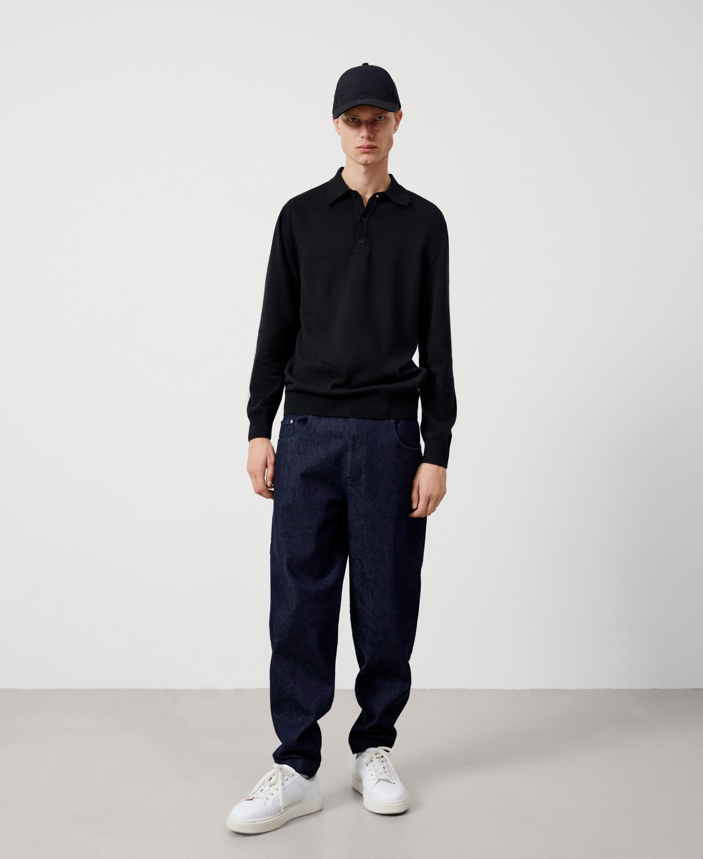 Cotton and wool polo shirt image number 1