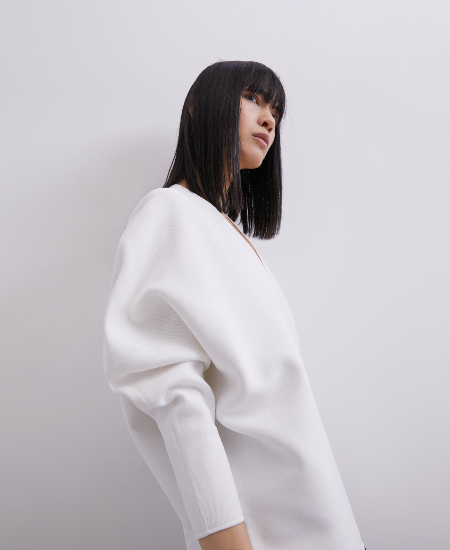 Knit sweatshirt with v-neckline image number 0
