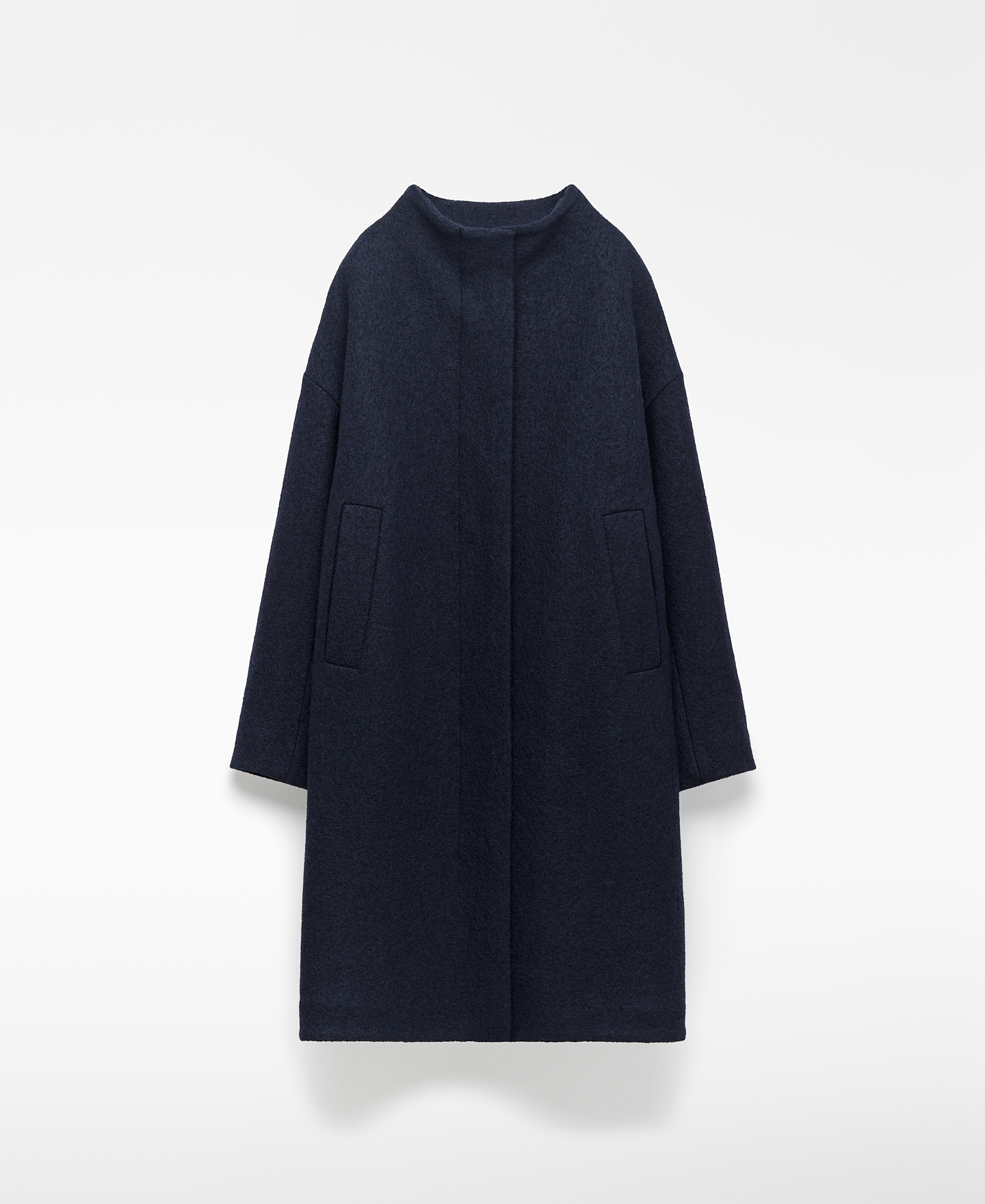 Funnel neck long coat woman image number 6