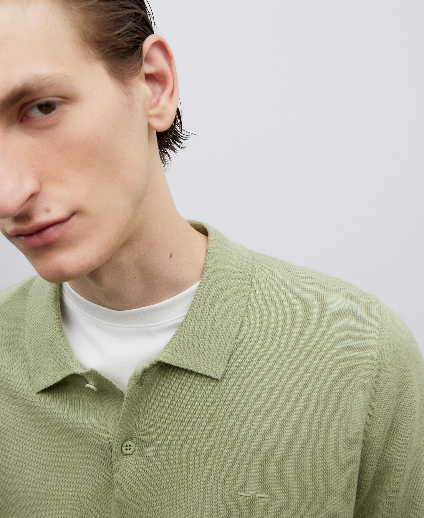 Polo à manches longues en coton pour homme image number 3