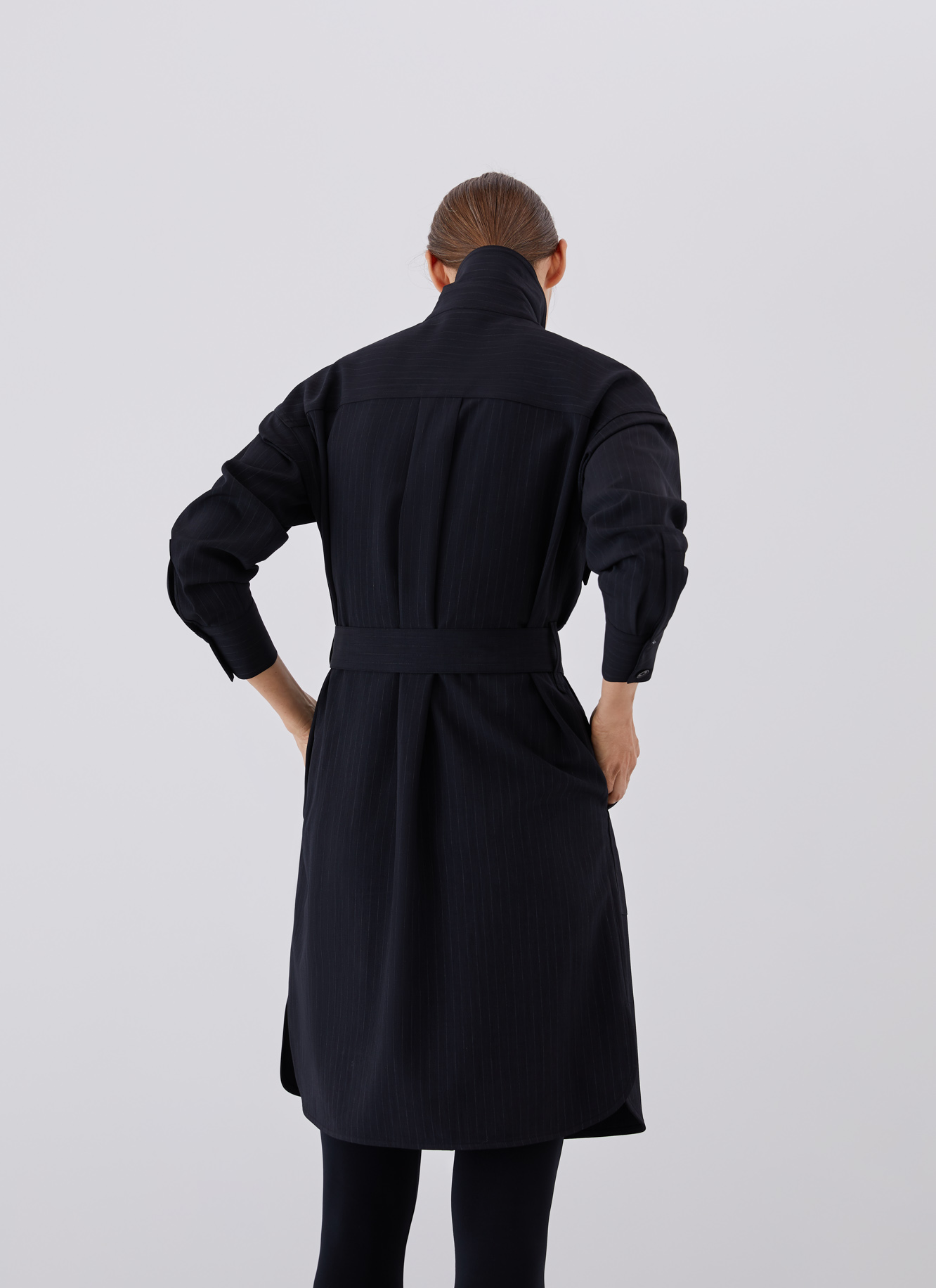 Shirt dress with belt image number 1
