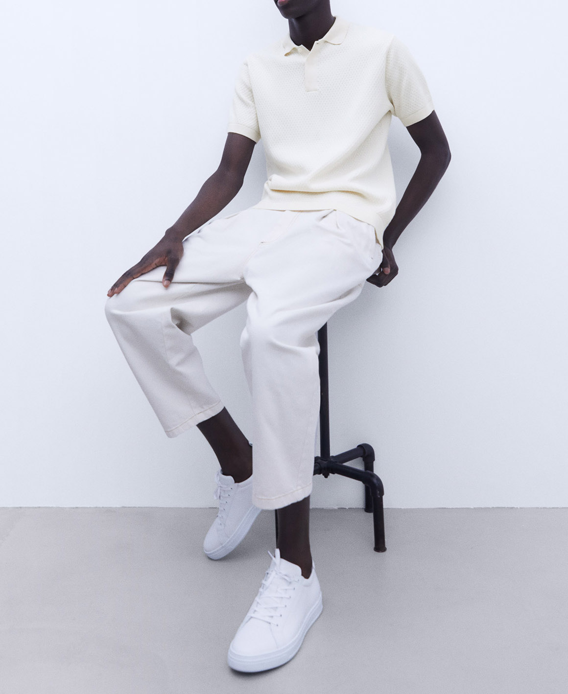 Cotton knit polo shirt image number 0