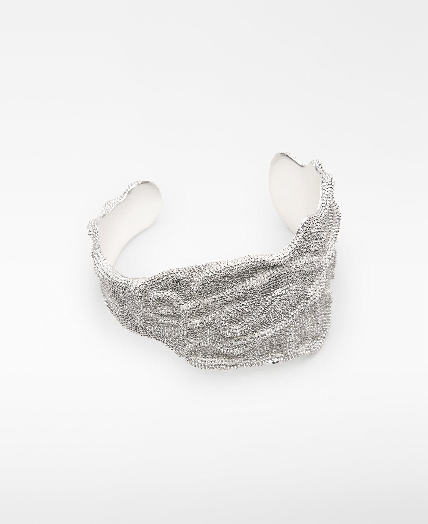 Asymmetric textured bracelet woman image number 0