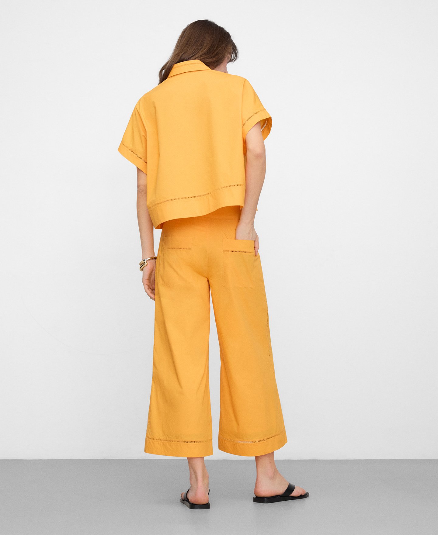 Cotton shirt with lace trim image number 2