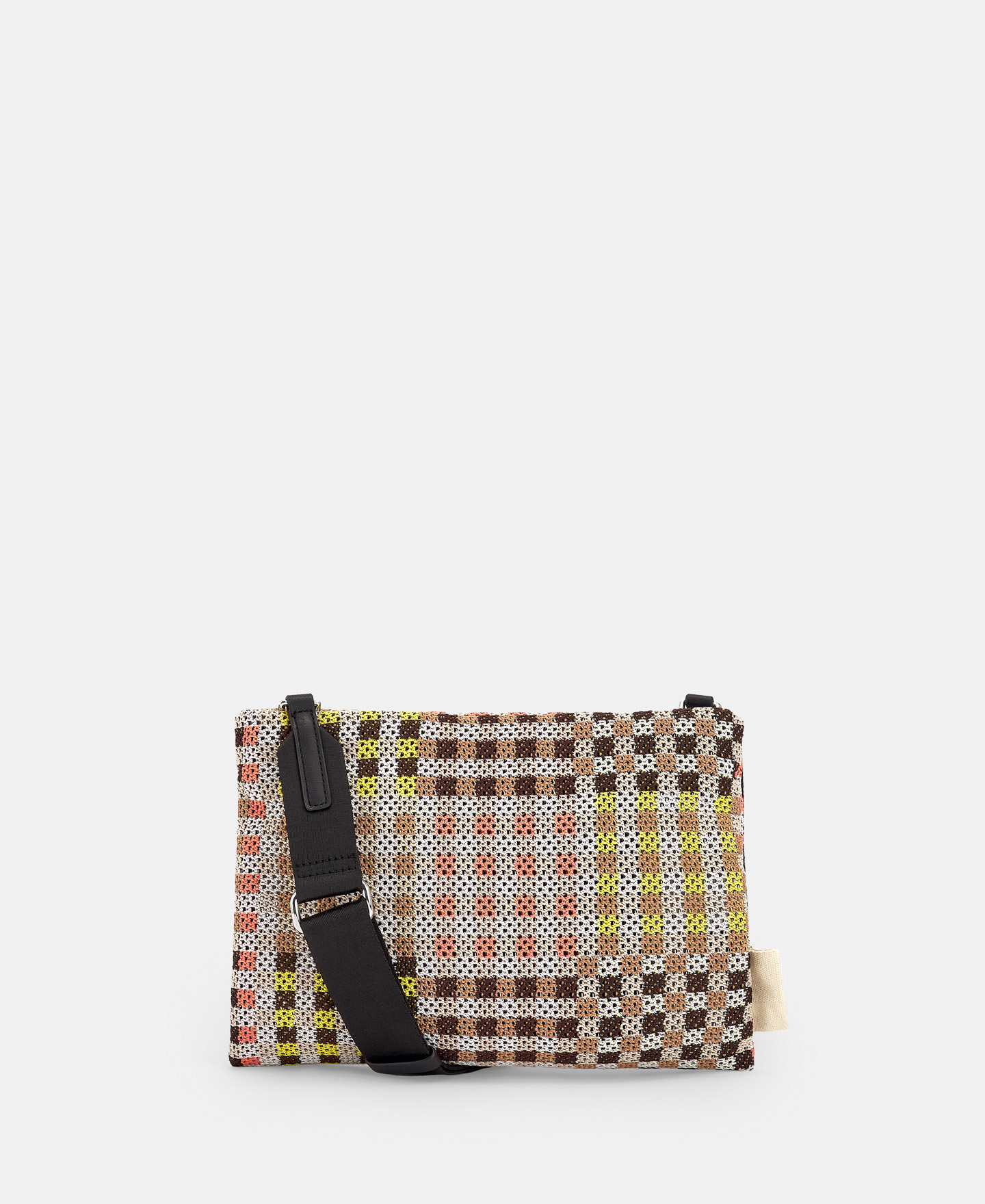 Checked flat messenger bag image number 1