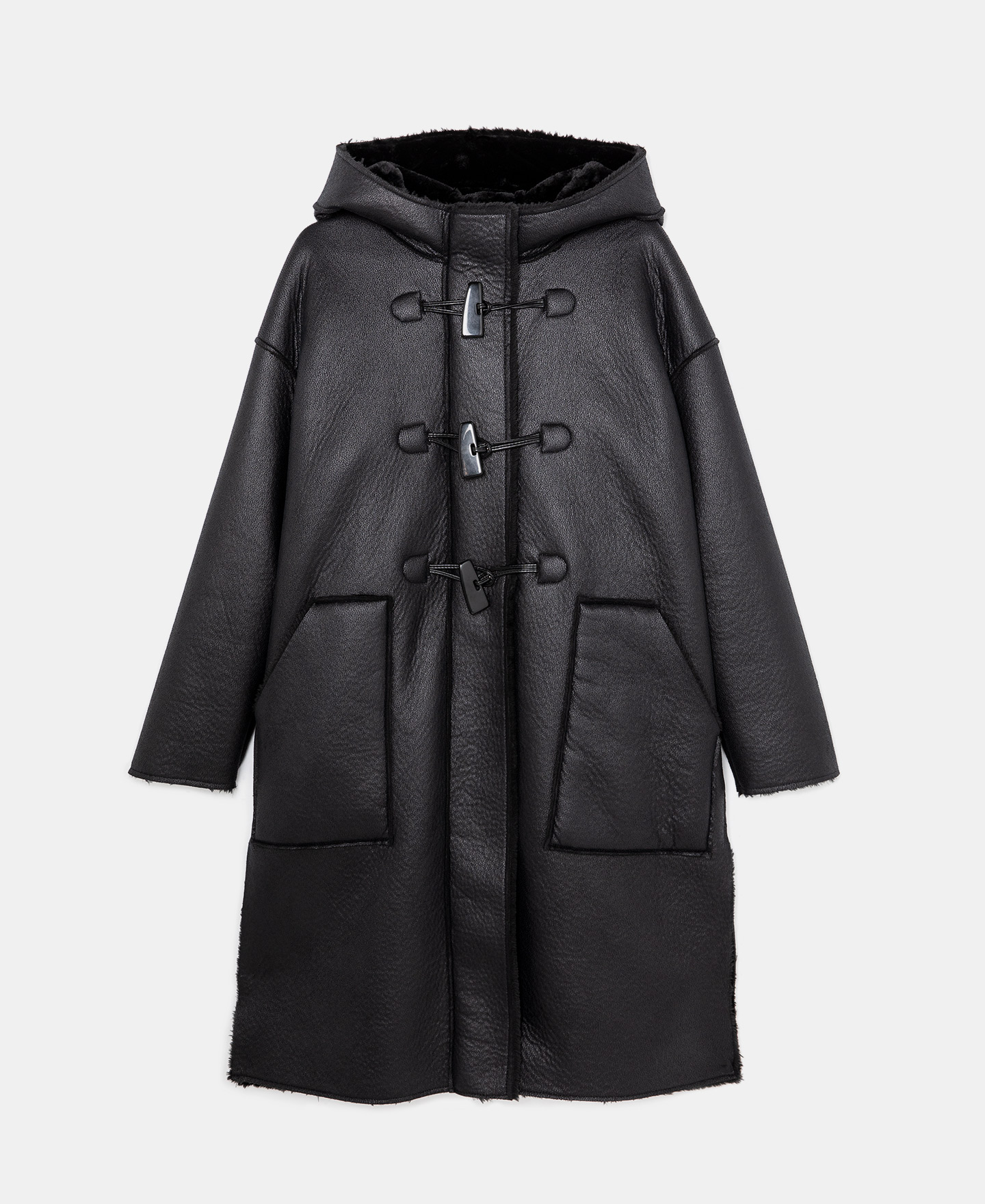 Fur-textured hooded parka image number 6