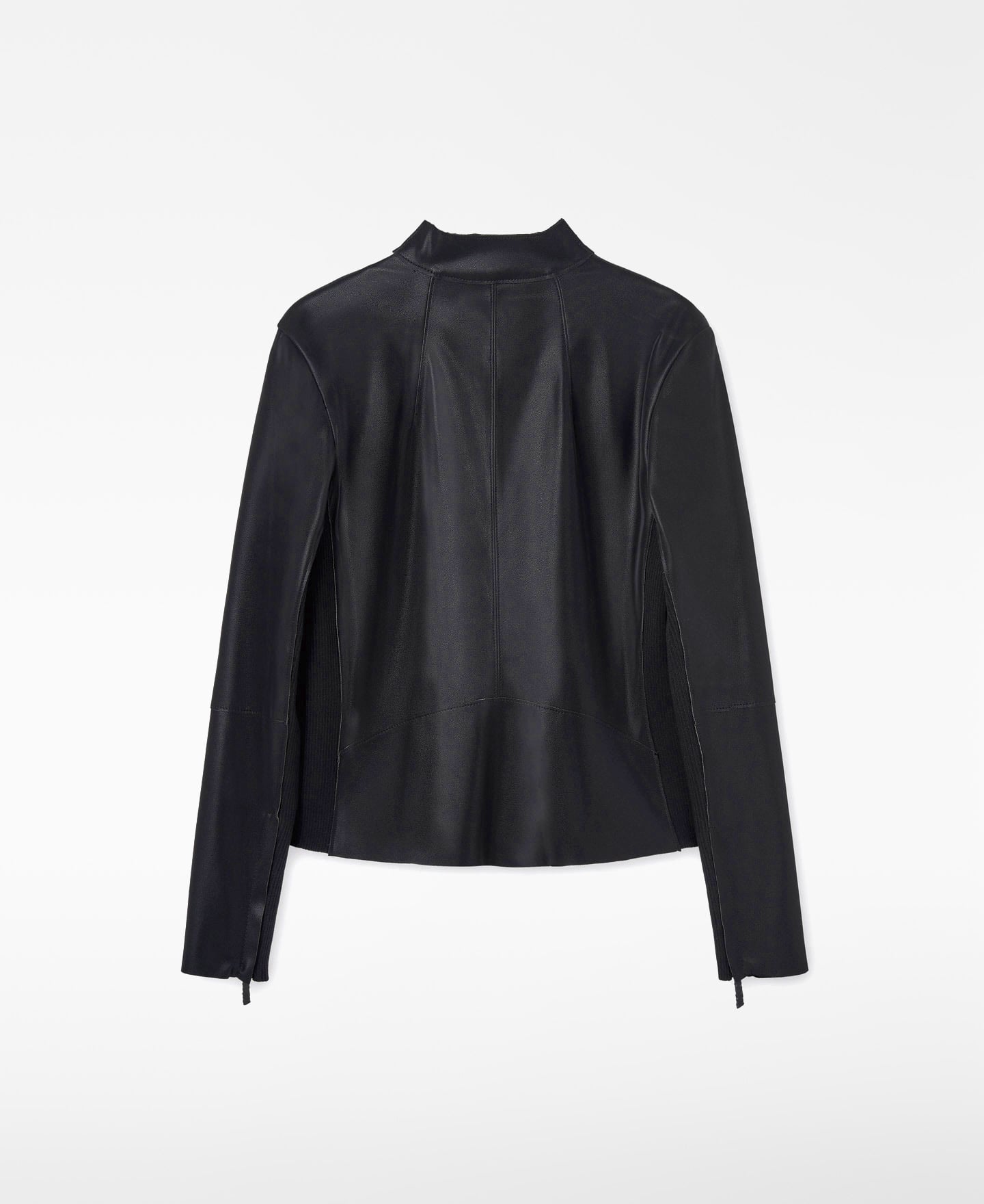 Leather-Non-Leather fitted jacket image number 5