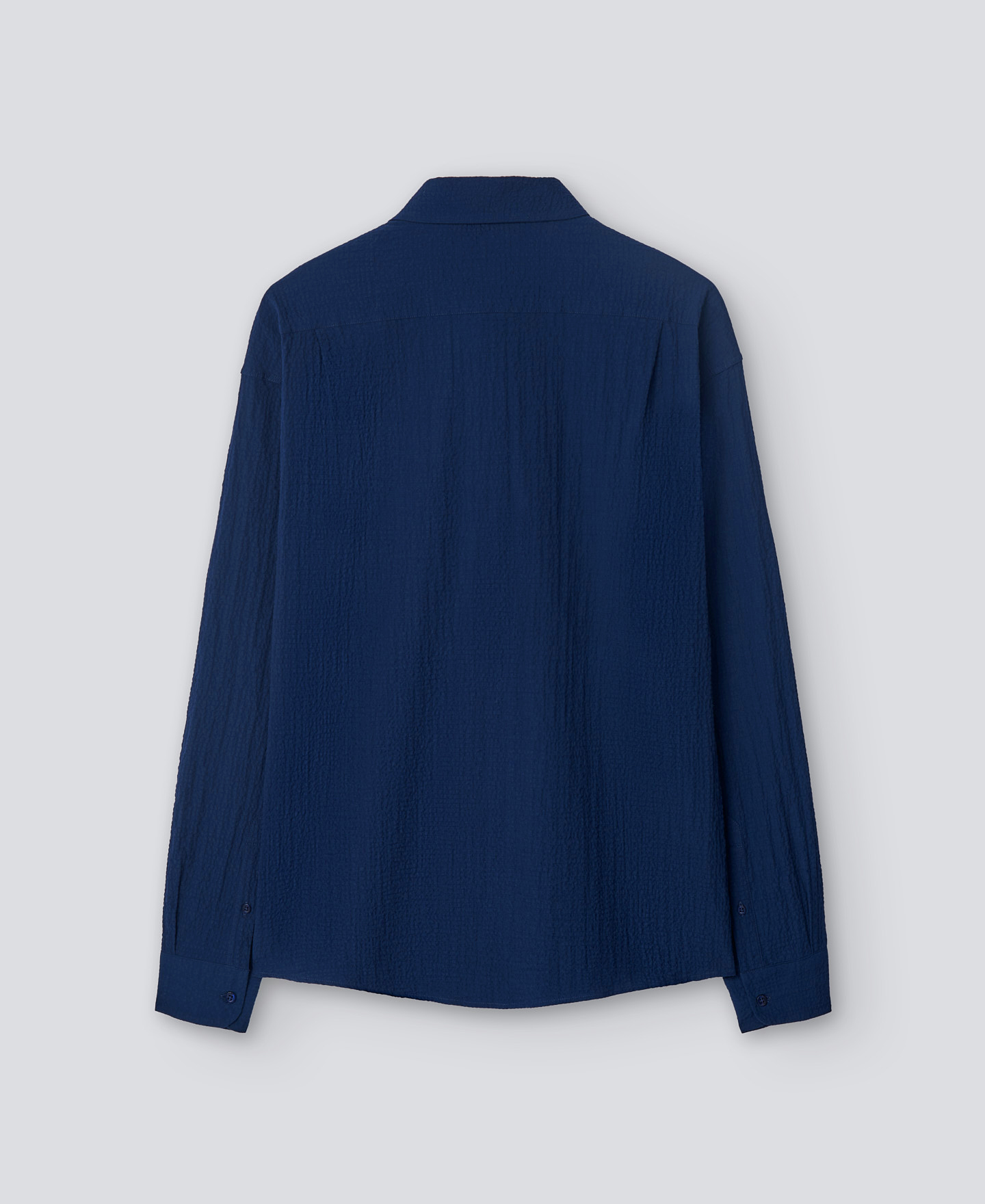Navy blue cotton shirt man image number 5