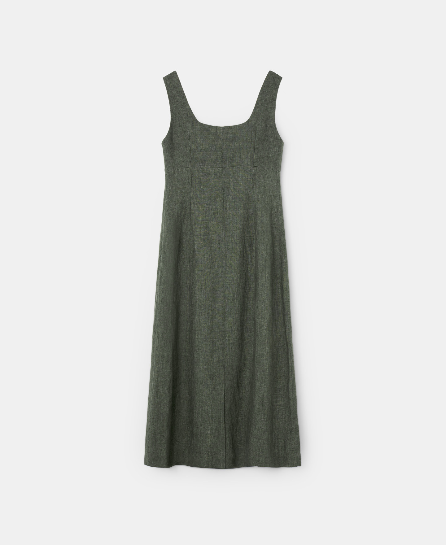 Square neckline linen dress image number 3