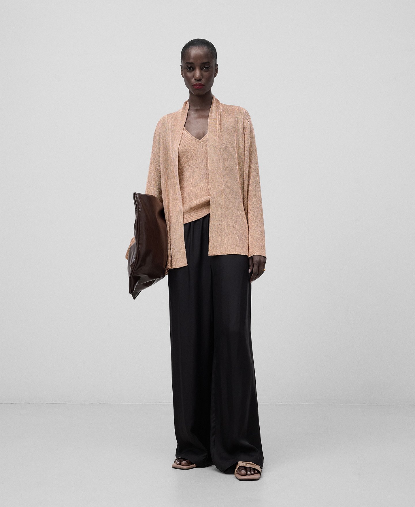 Metallic knit top woman image number 1