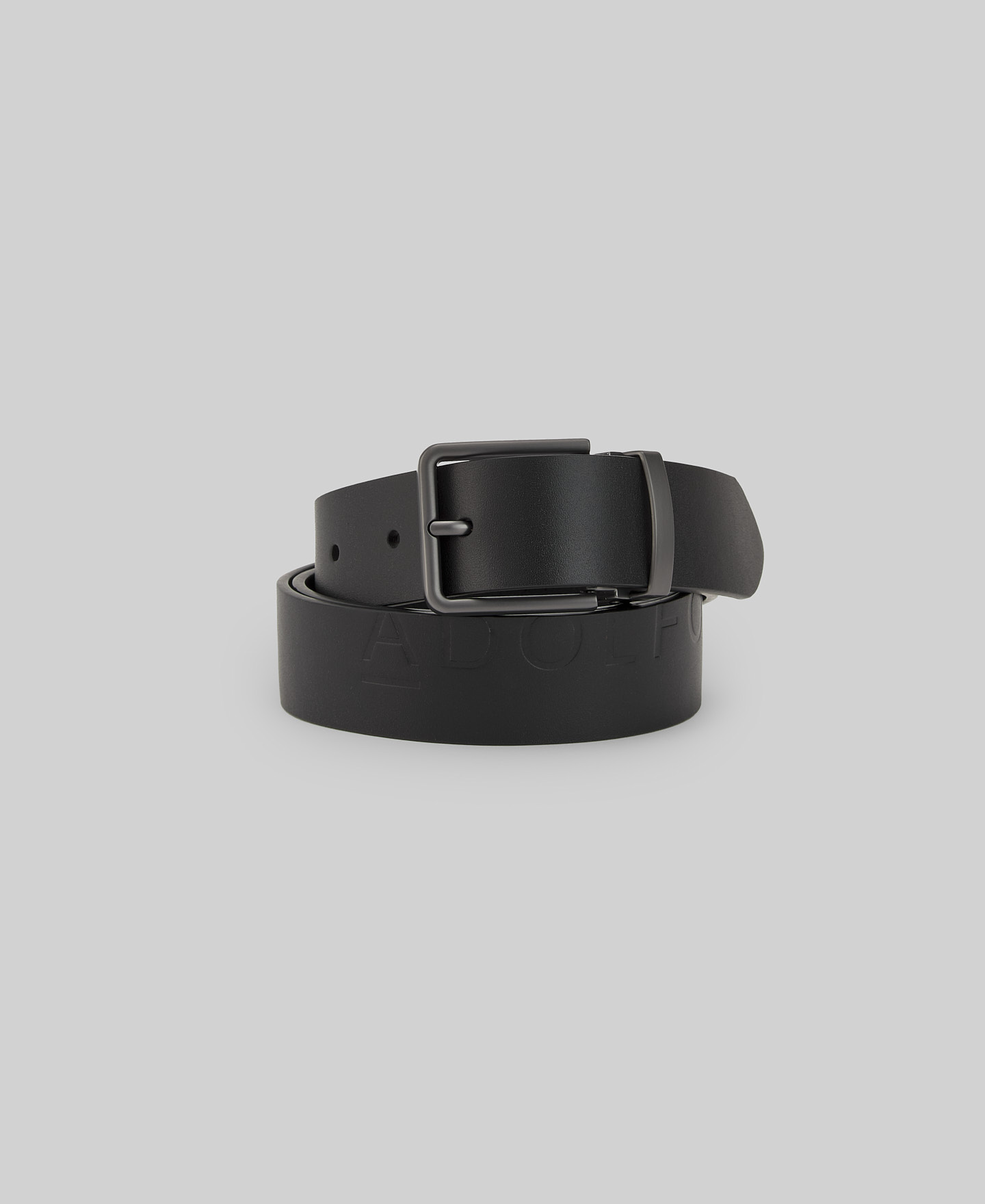 Leather belt with logo man image number 1