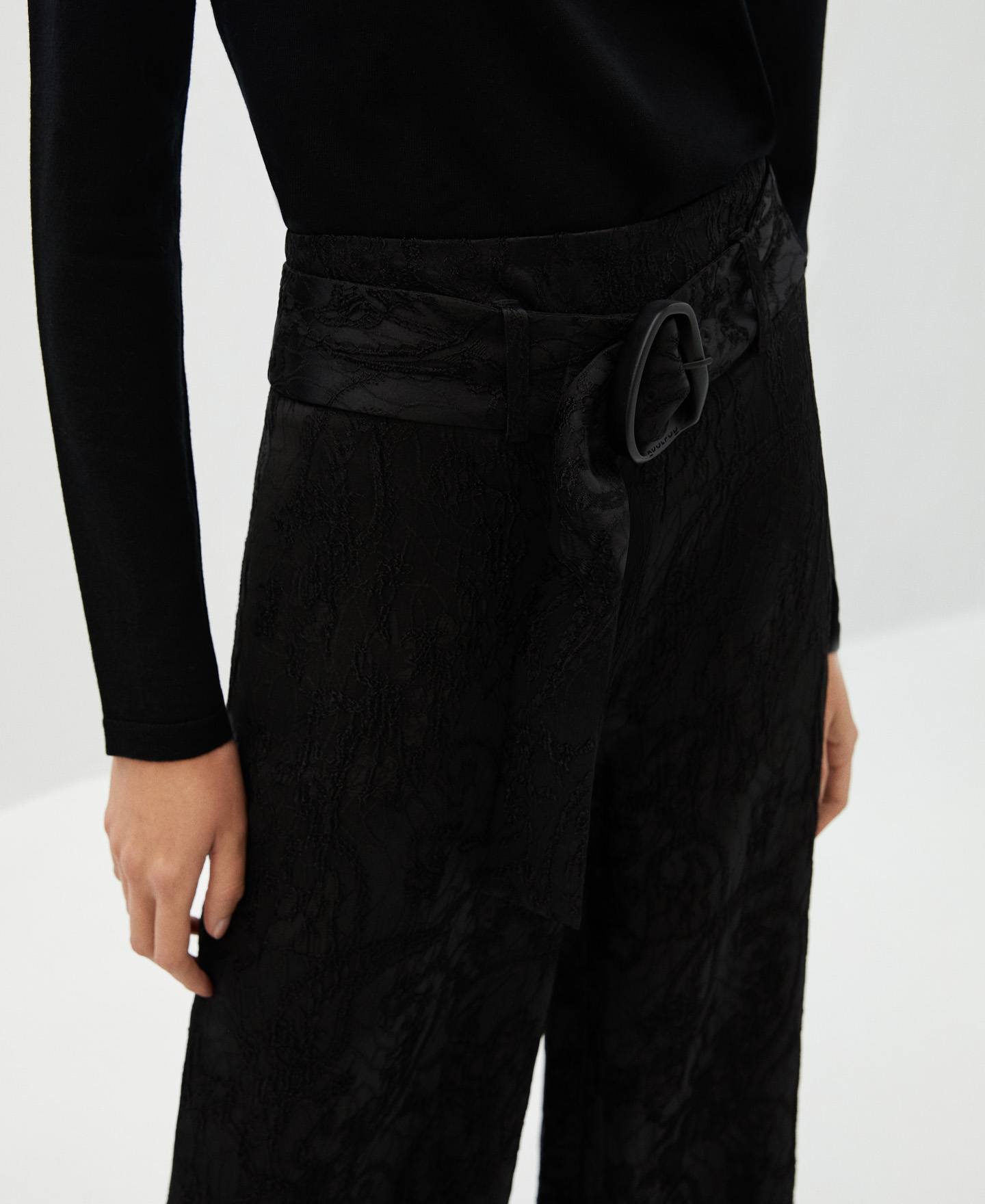 Jacquard palazzo trousers image number 3
