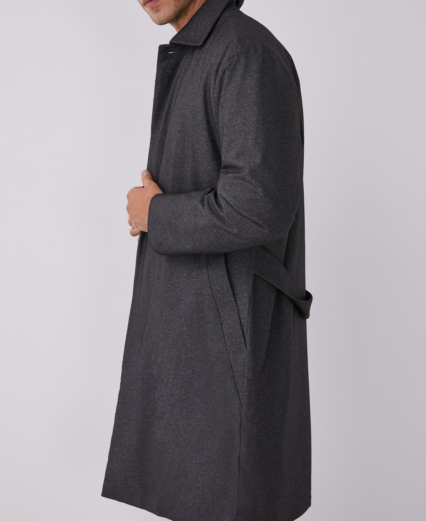 Padded trench coat with belt image number 4