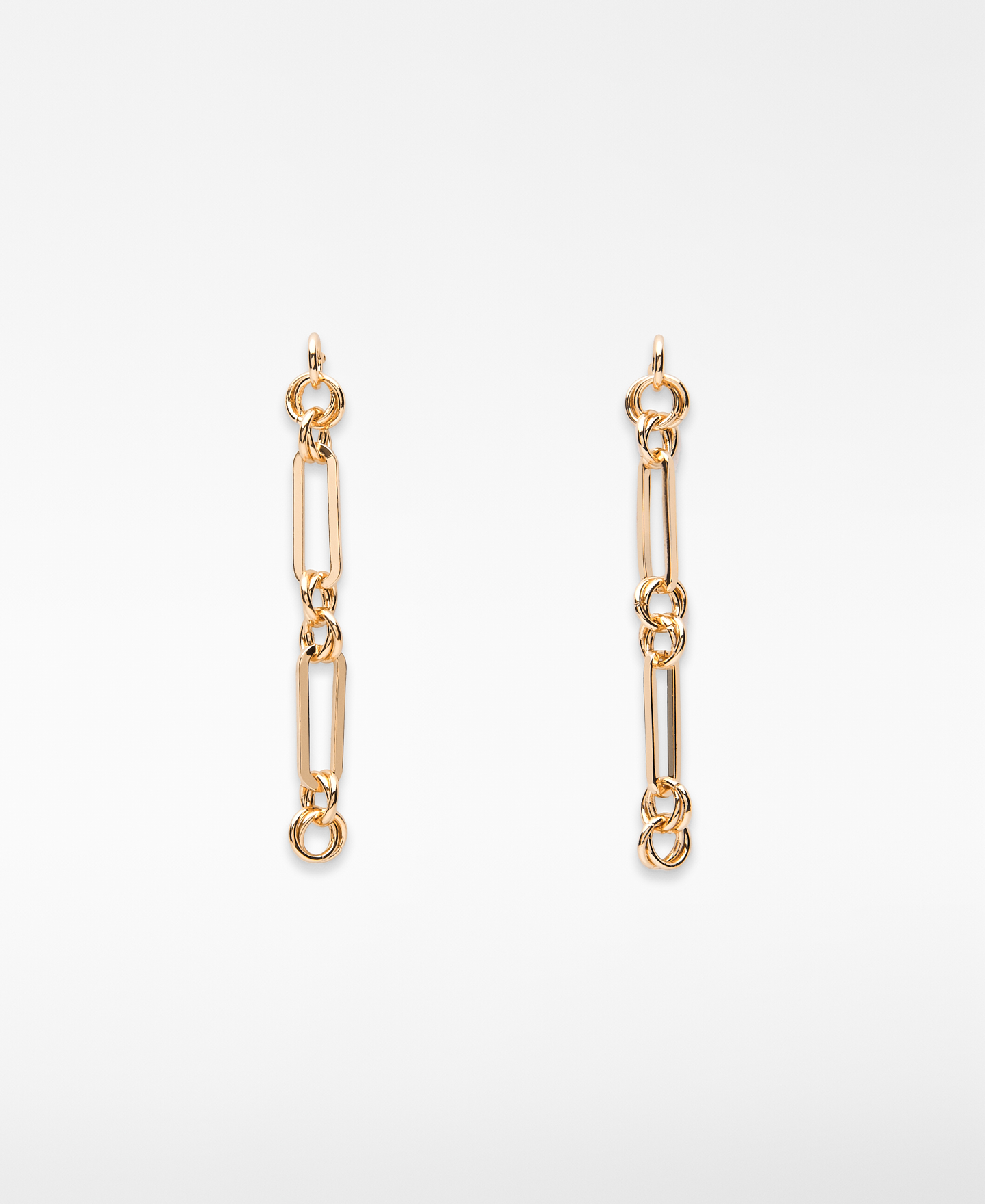 Metal link long earrings woman image number 0