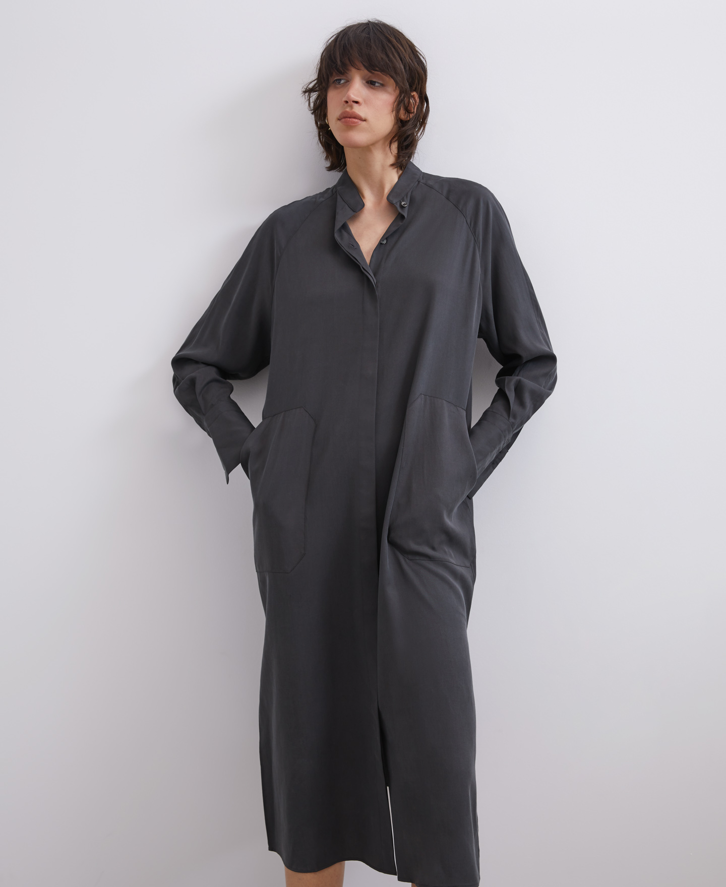 Lyocell shirt dress image number 1