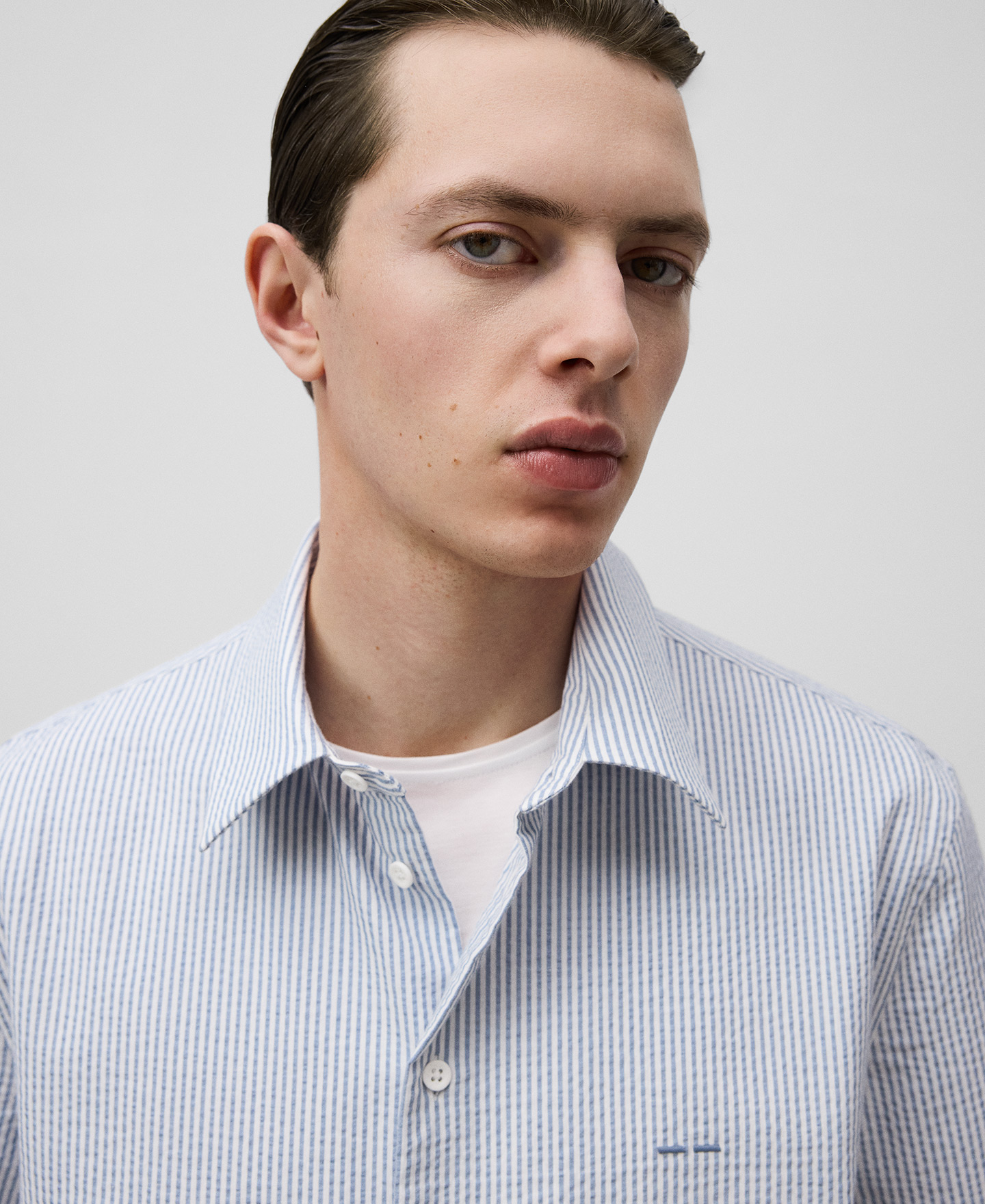 Camisa rayas seersucker algodón hombre image number 3