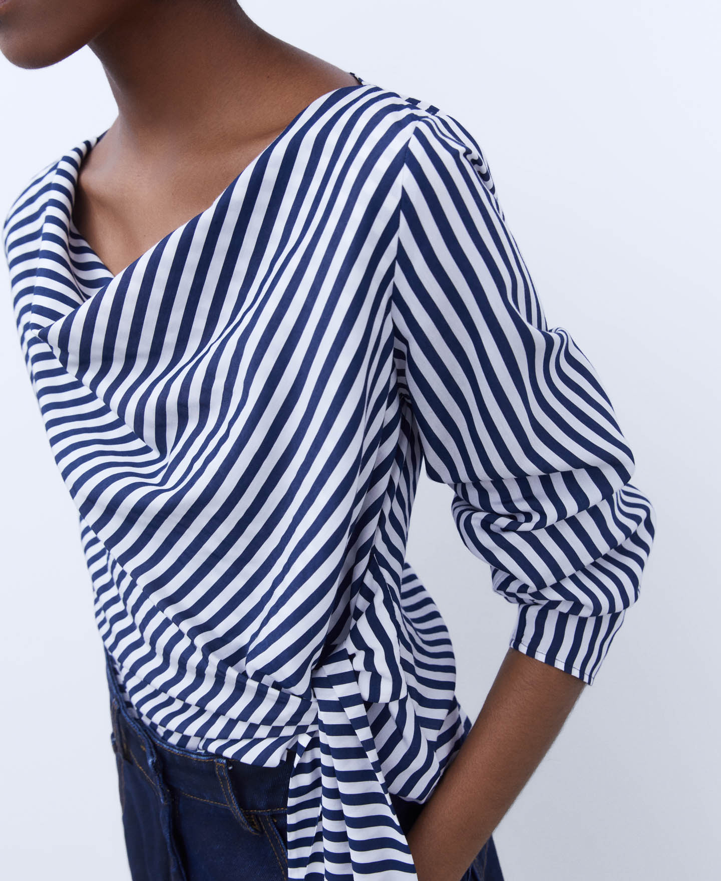 Draped neckline shirt image number 3