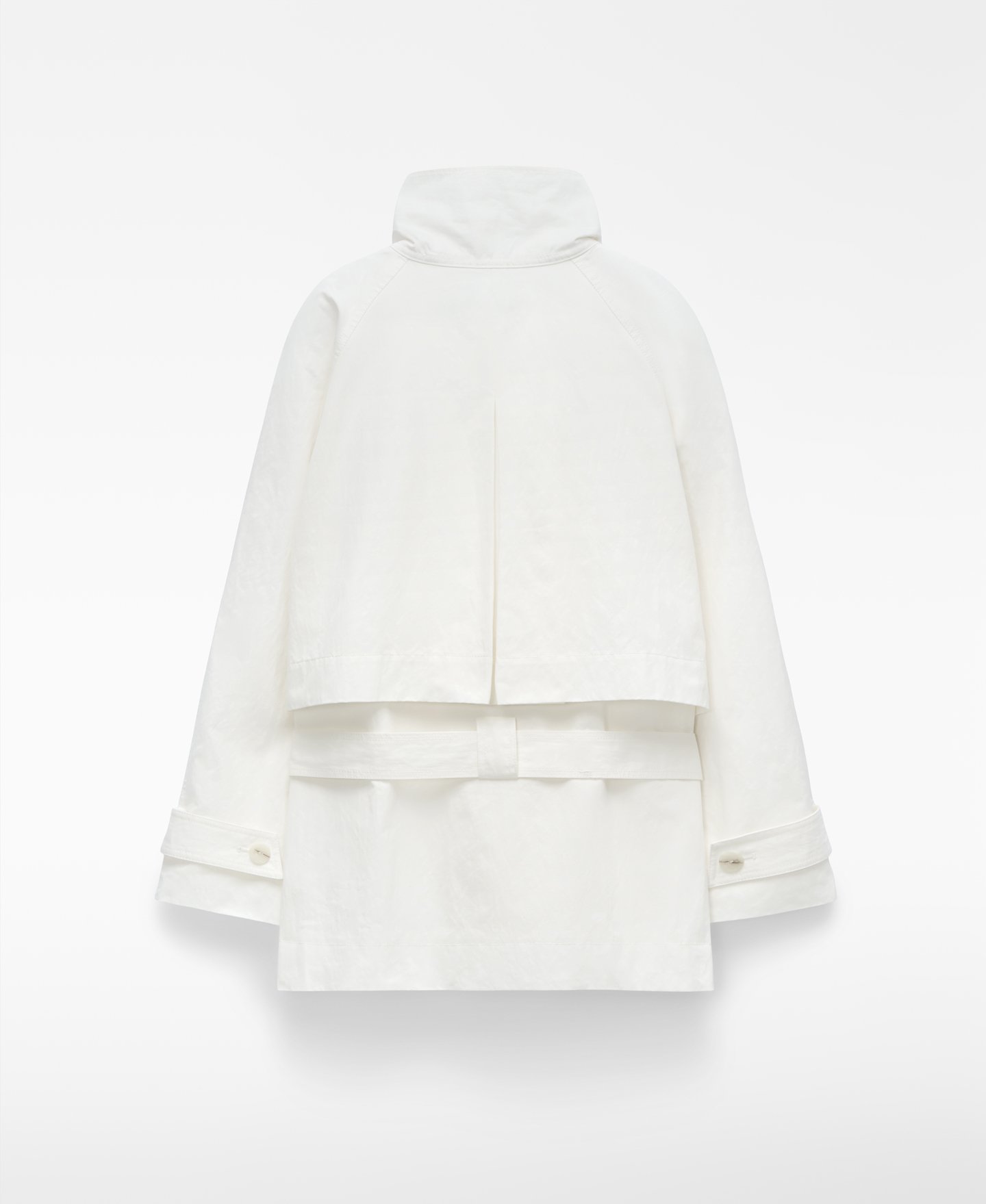 Funnel neck short trench coat image number 5