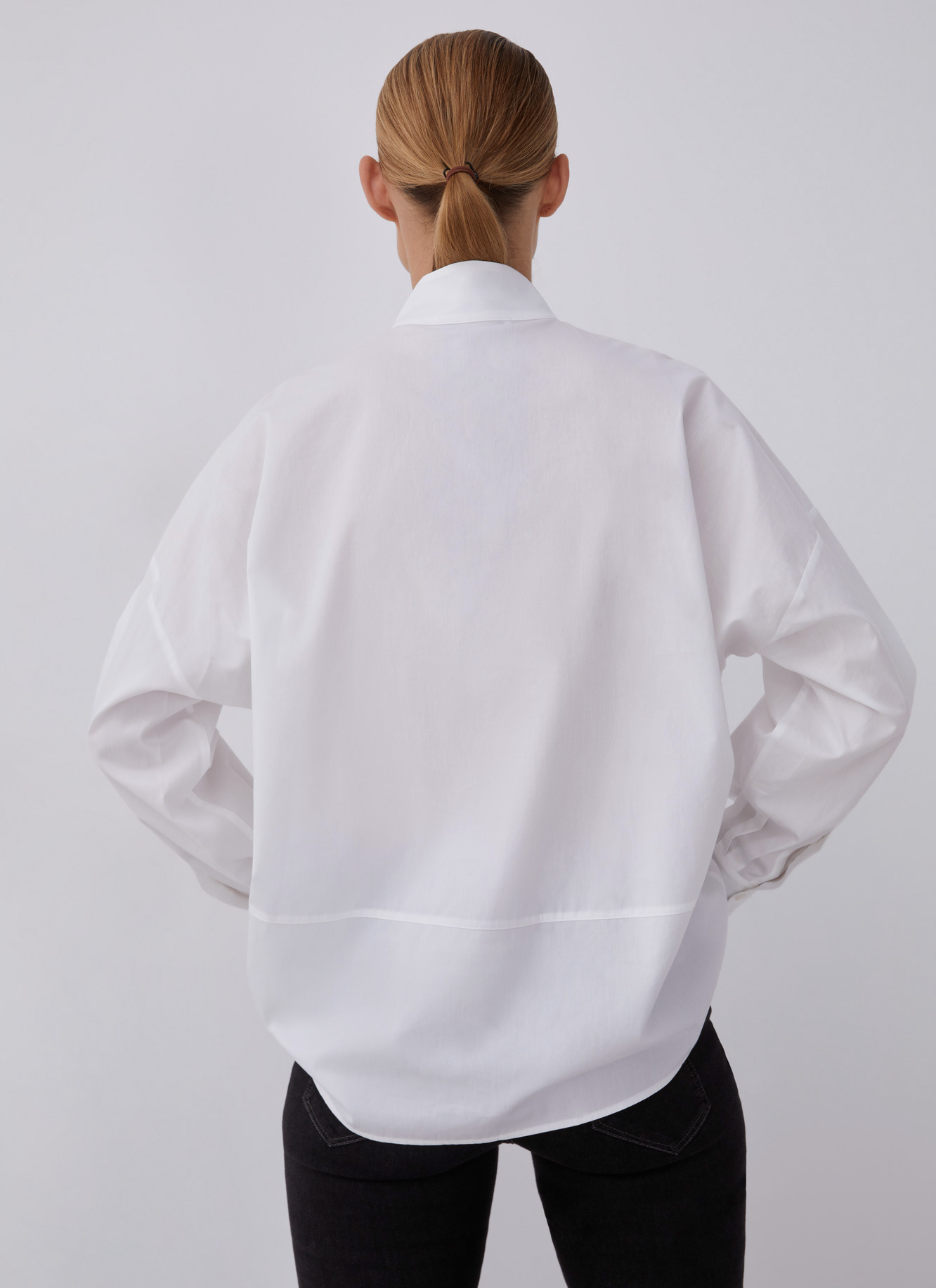 Oversize shirt with mandarin collar image number 1