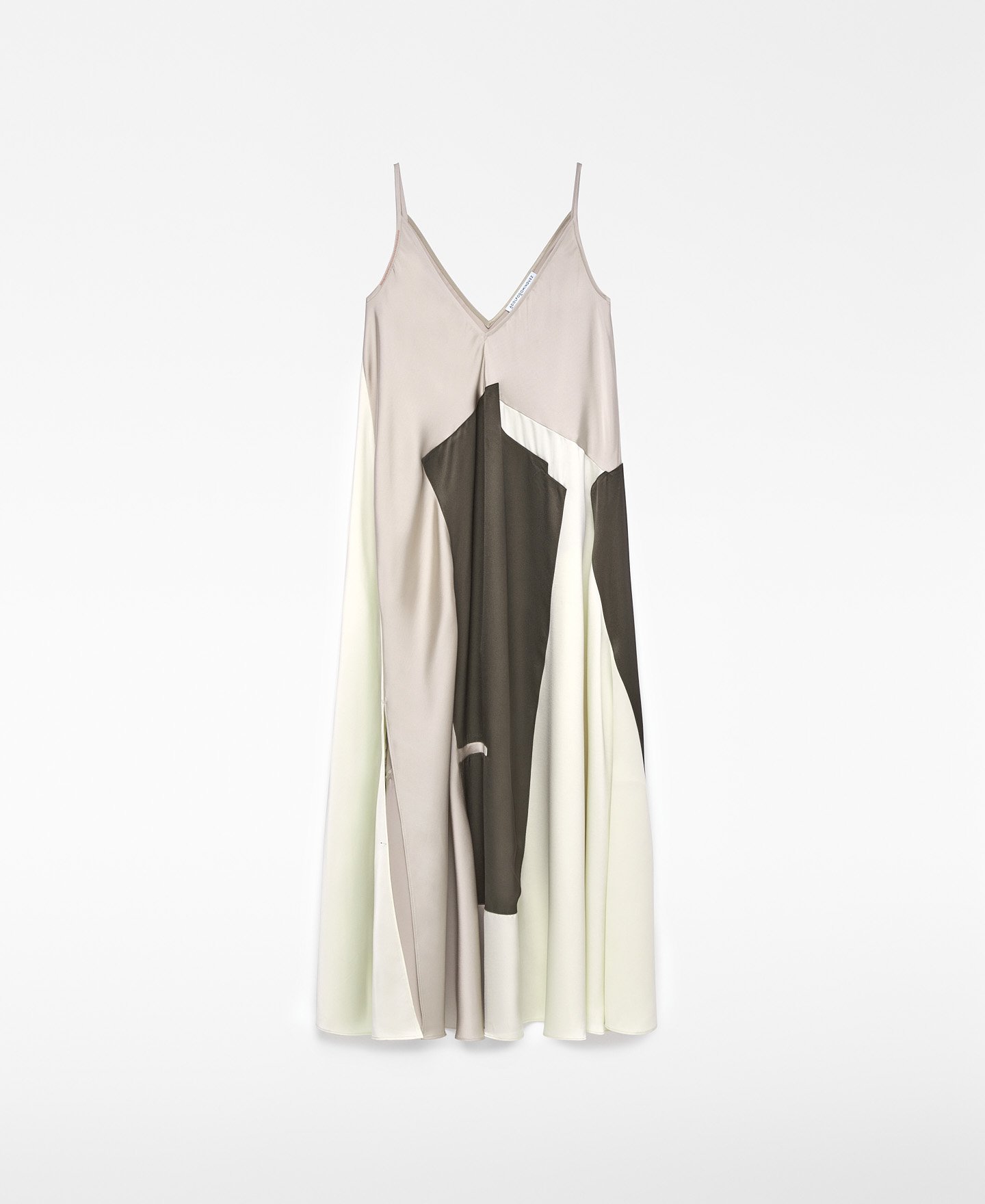 Slip dress with overlay pieces woman image number 2