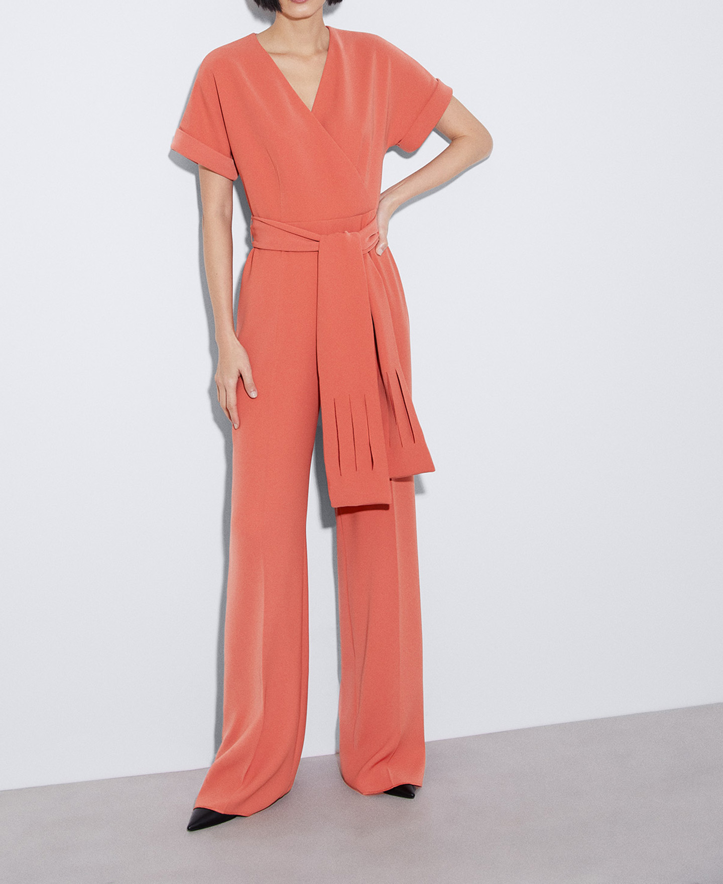 Recycled polyester crossover jumpsuit image number 1