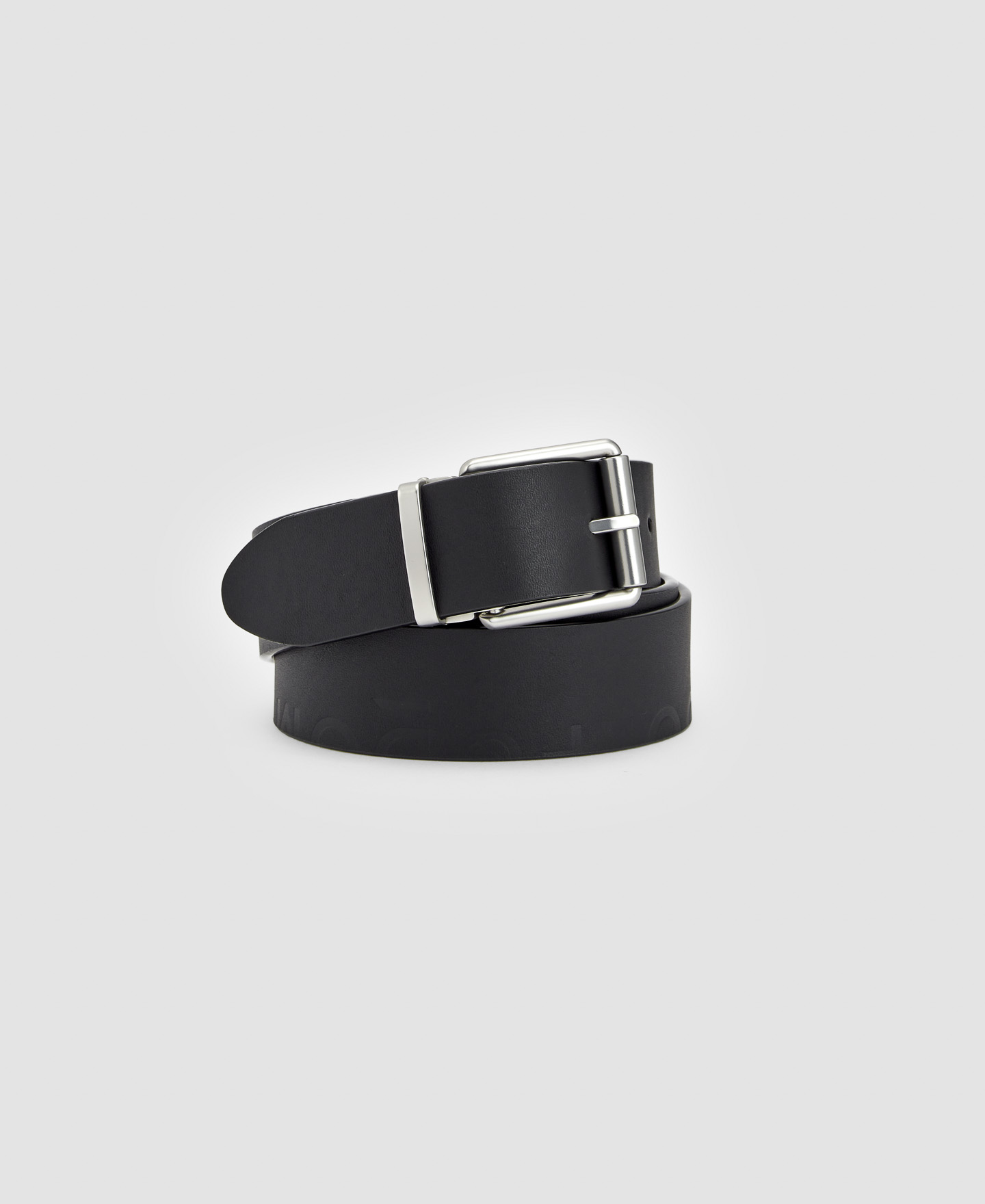 Leather belt with metal buckle image number 1