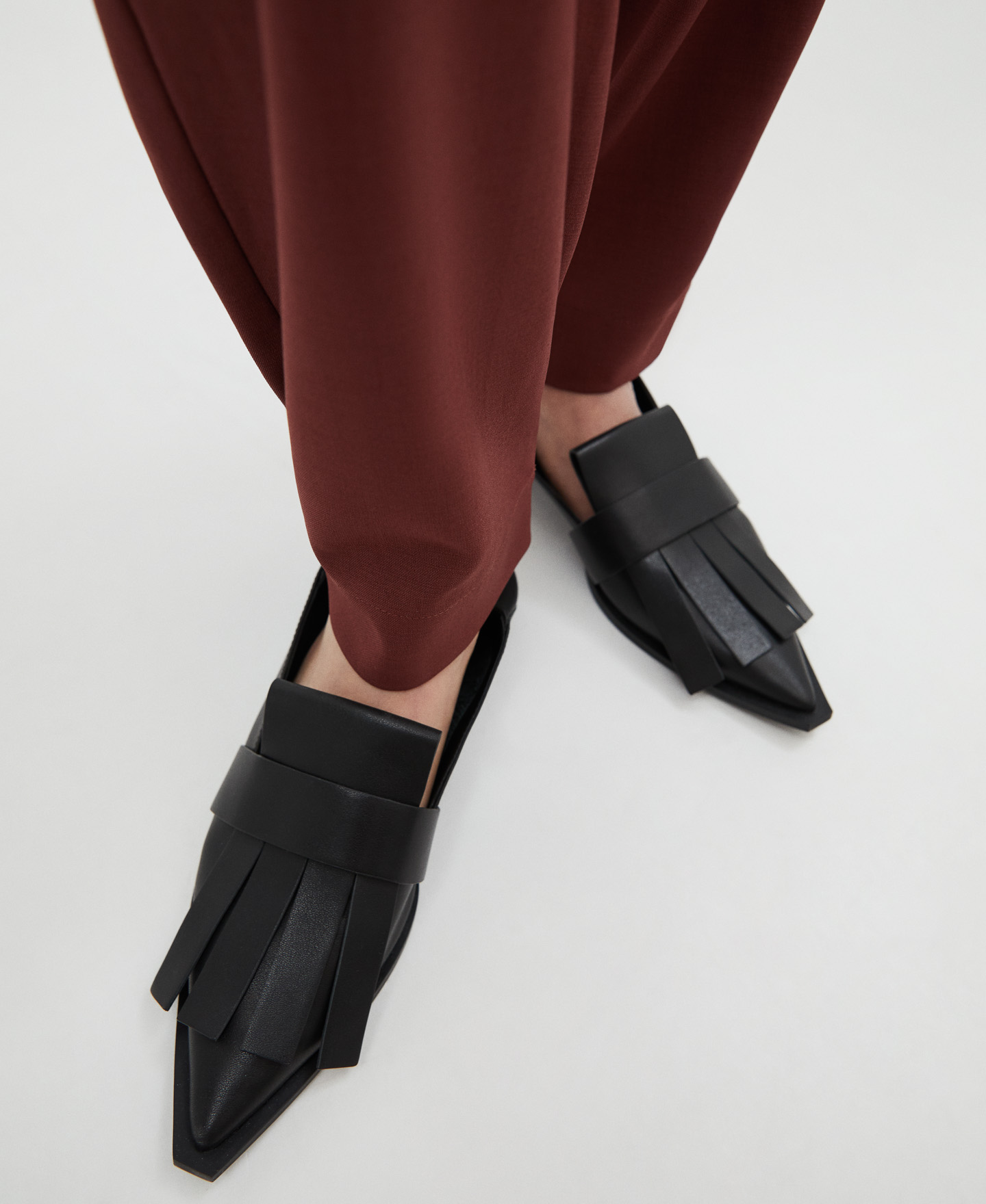 Maxi fringed flat shoe image number 3
