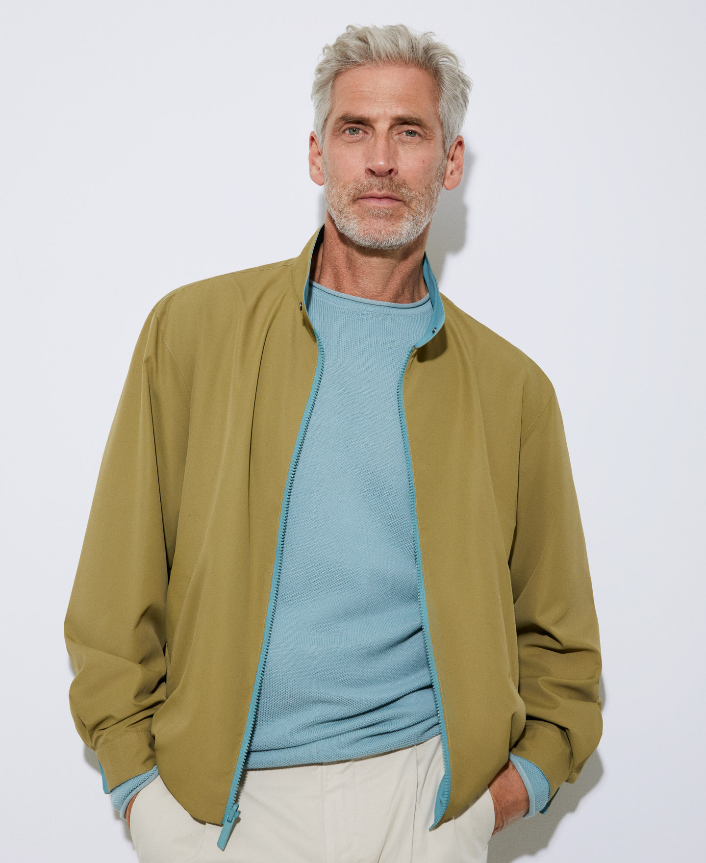 Reversible Mandarin collar jacket image number 0
