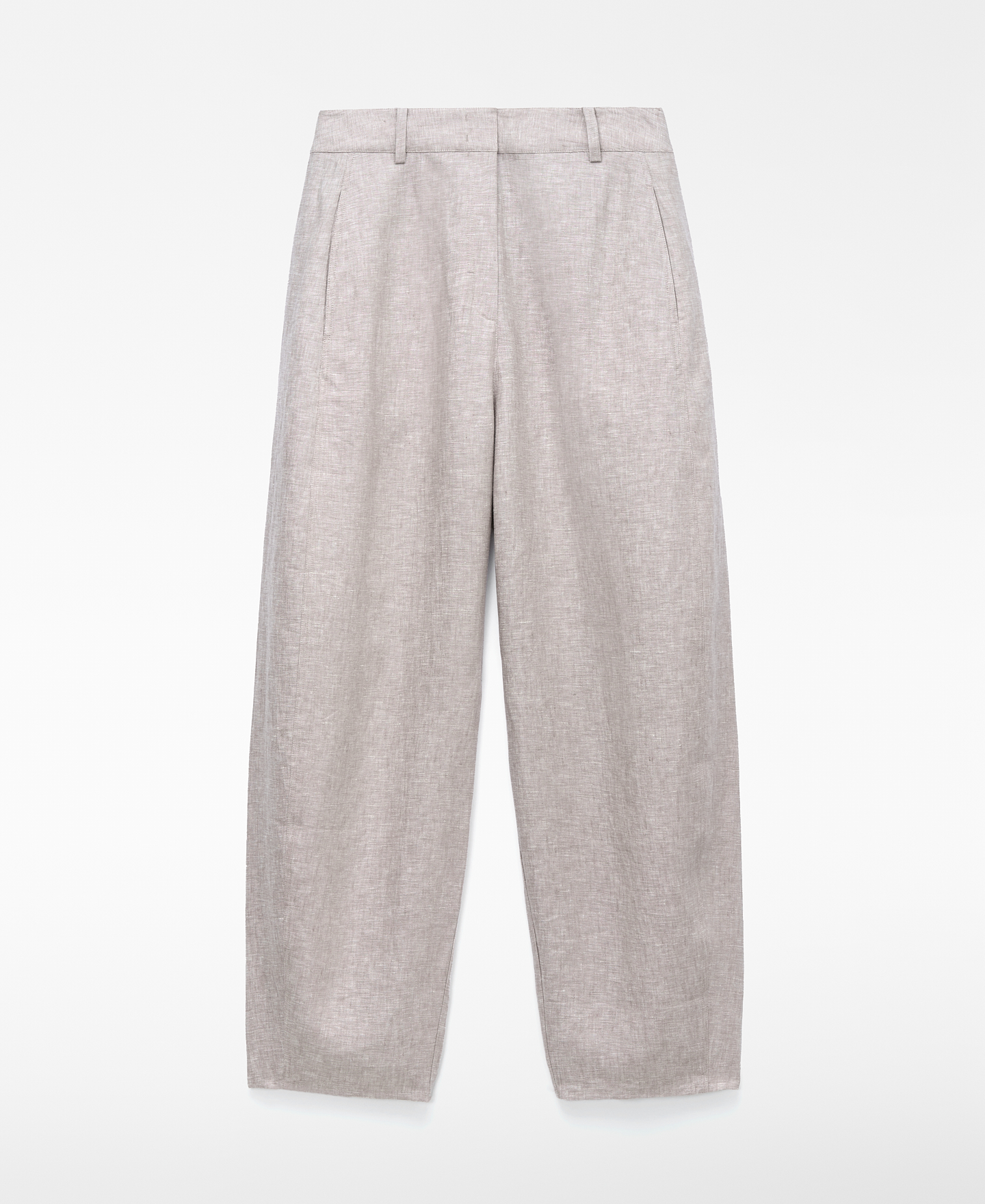 European linen barrel fit trousers image number 4