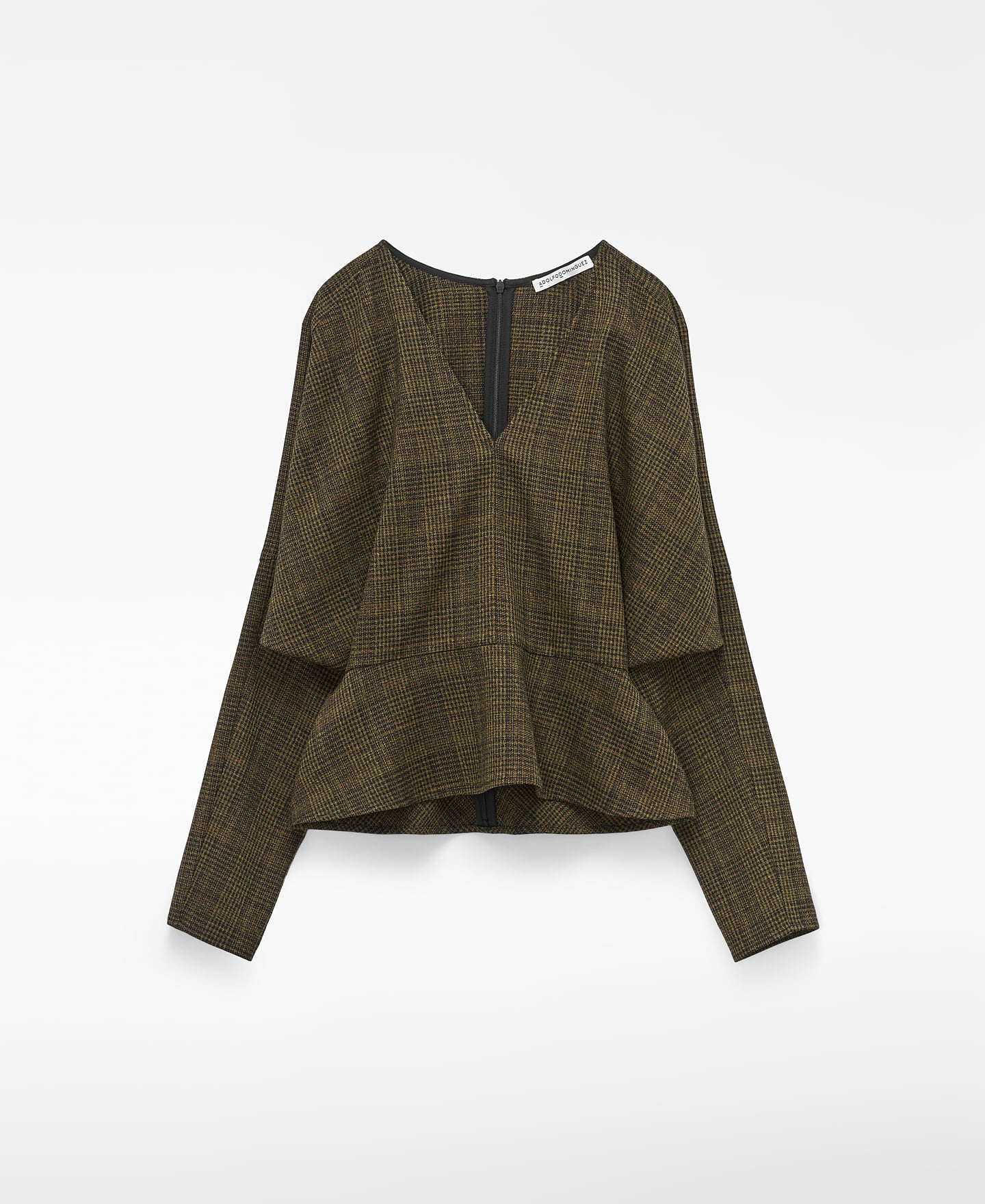 Checkered peplum top image number 4