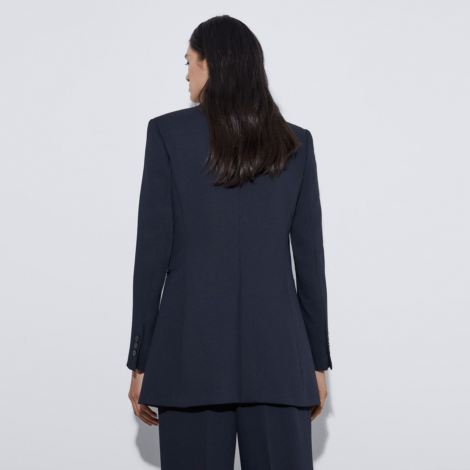 Lapel collar blazer with side button image number 2