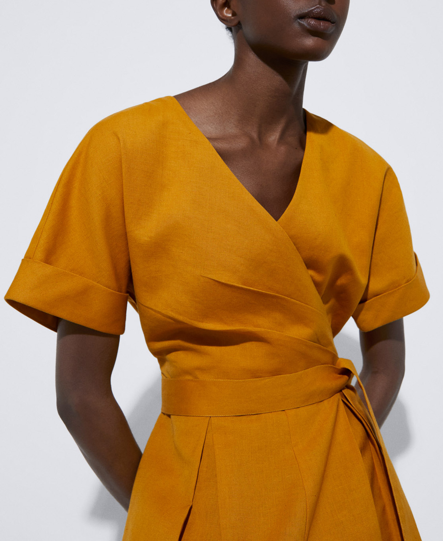 European linen crossover jumpsuit image number 3