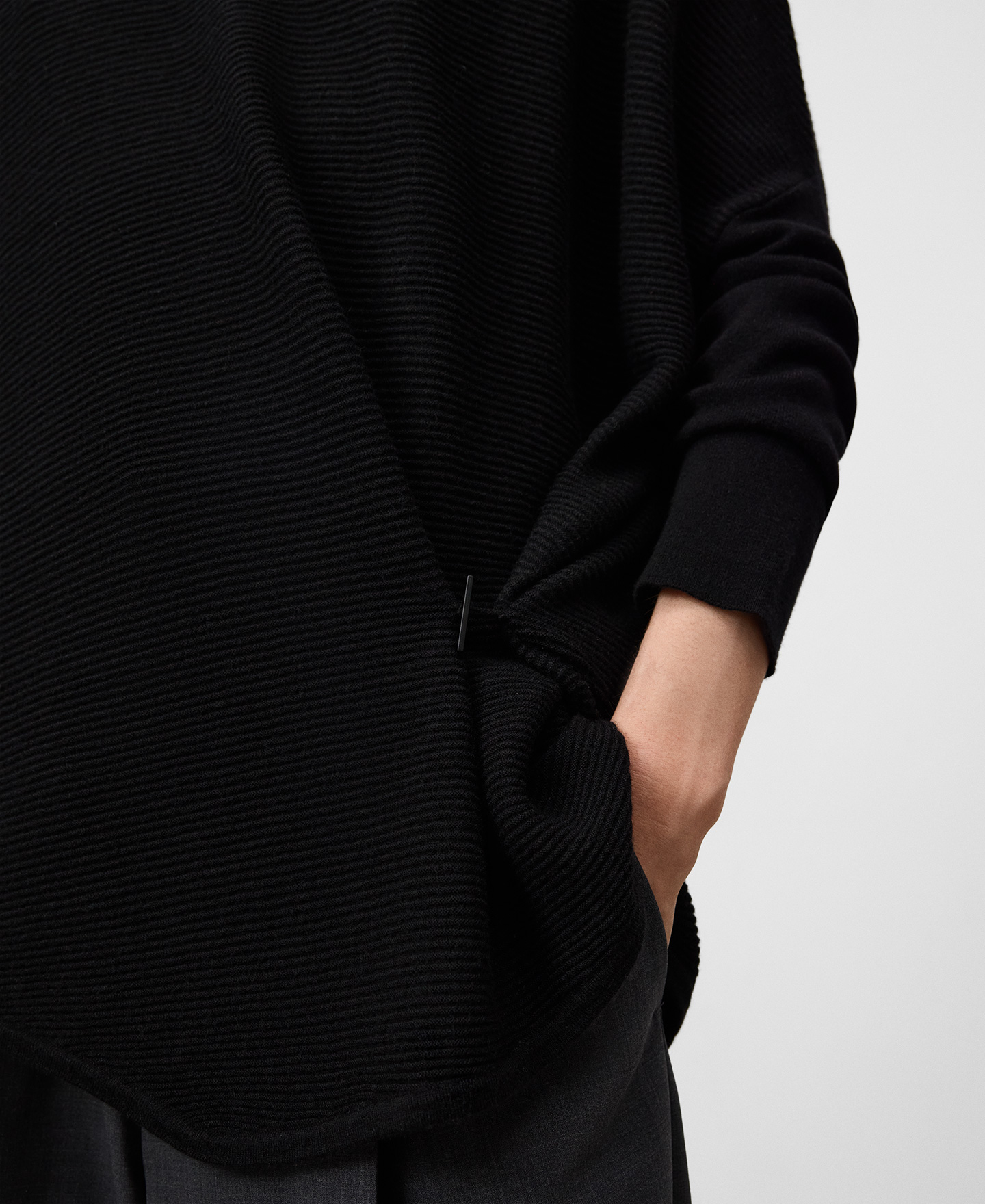 Structured knit asymmetric sweater image number 3