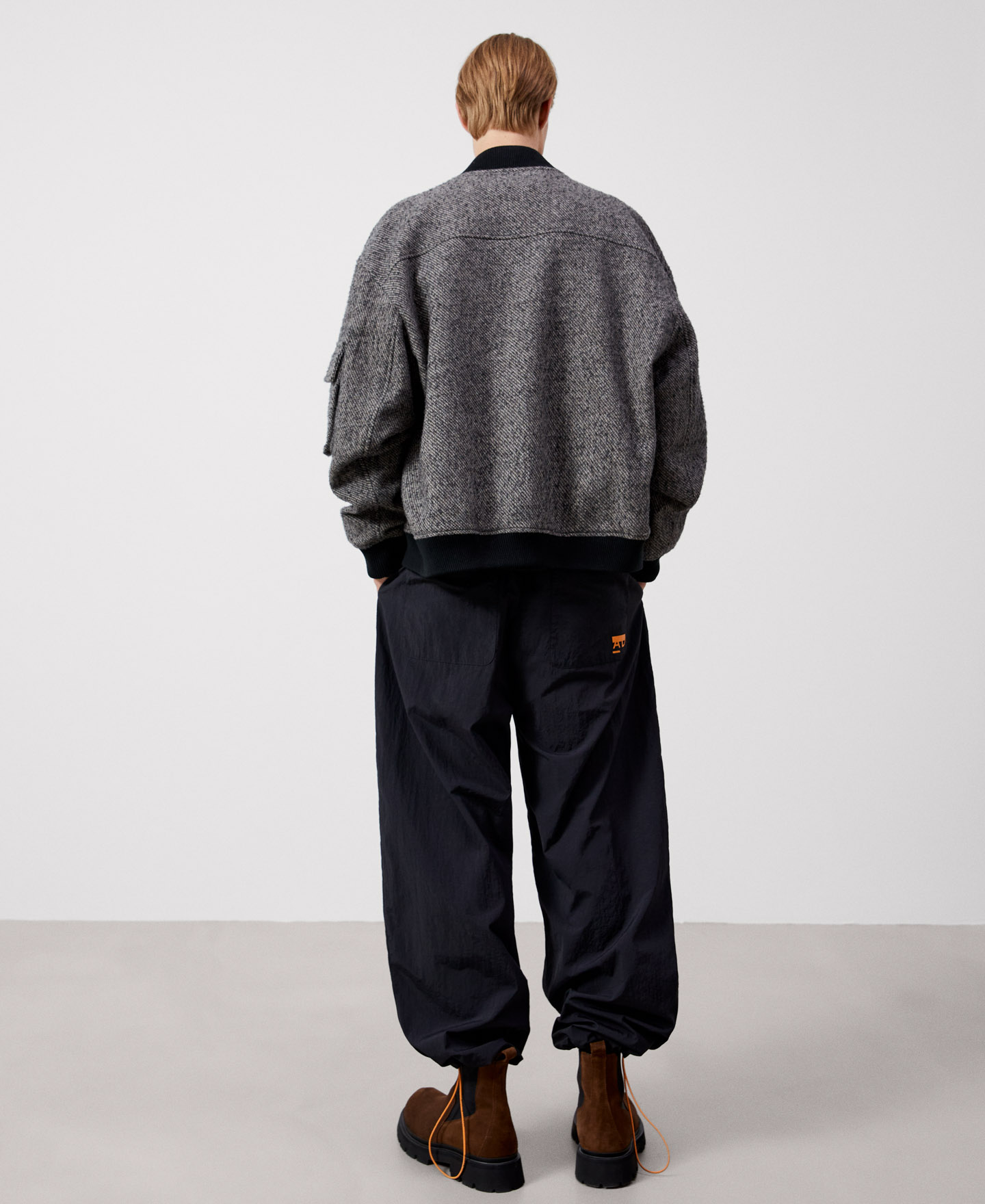 Wool and polyester bomber image number 2