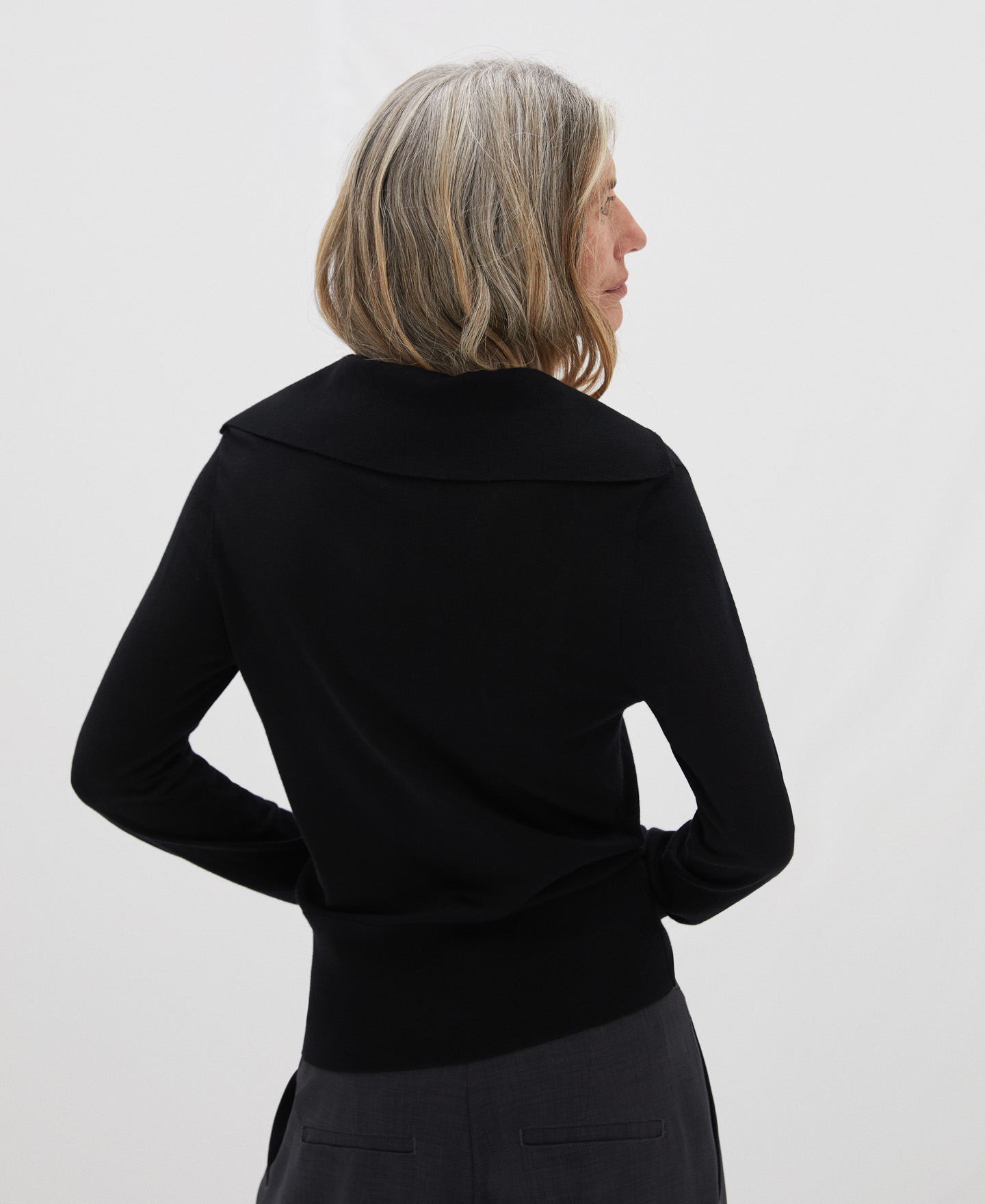 Jersey cuello polo en lana merino image number 2
