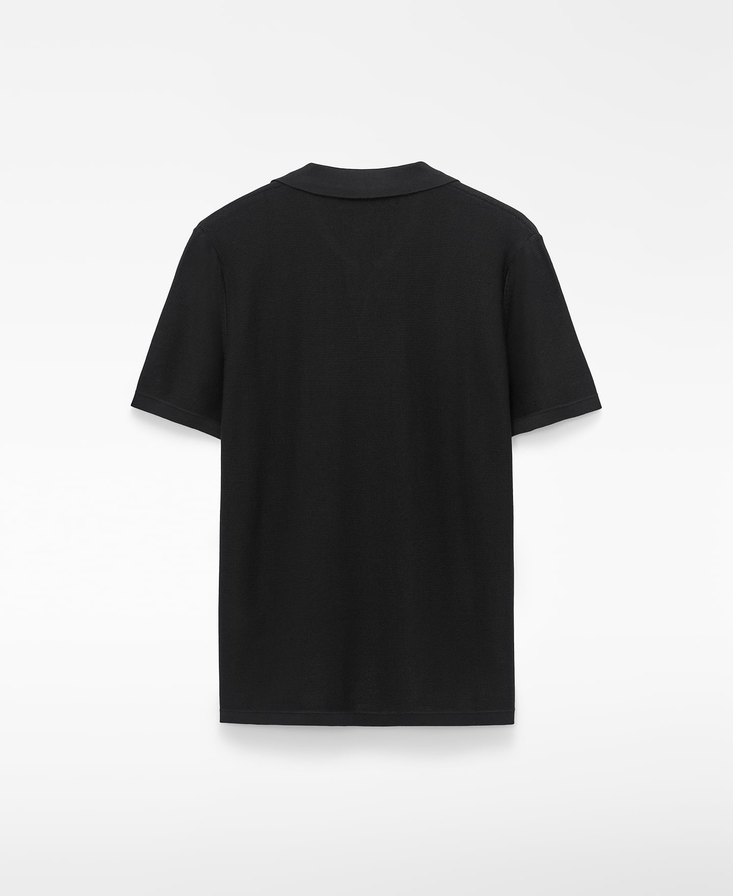 V-neck structured knit polo shirt image number 1